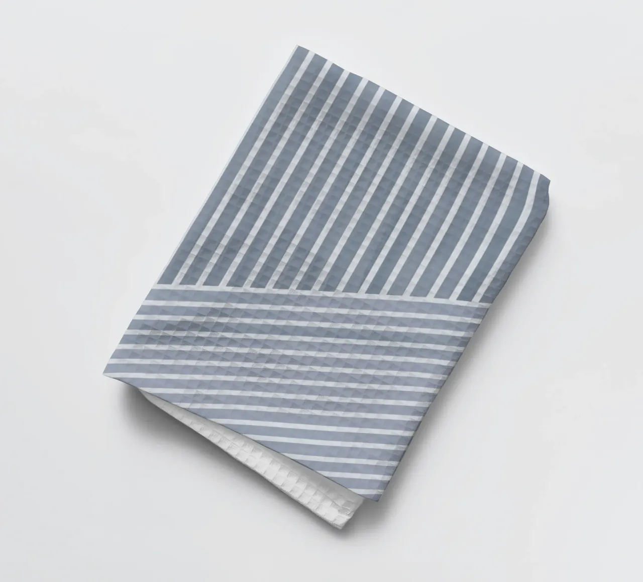 Geometrico a righe bianche e azzurre canovaccio da cucina da Melloi Art Print