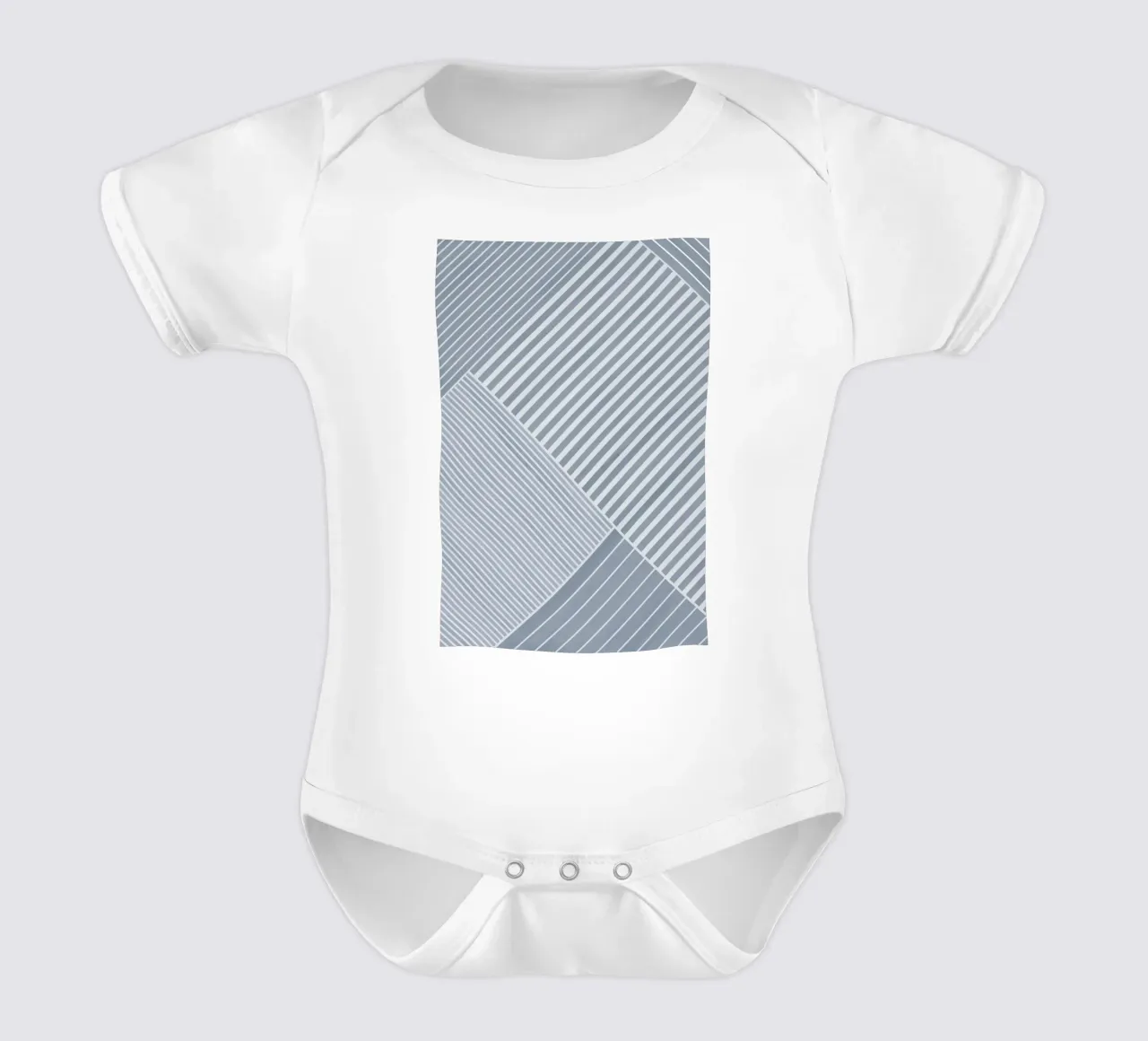 Azzurro e bianco a strisce body neonato maniche corte da Melloi Art Print