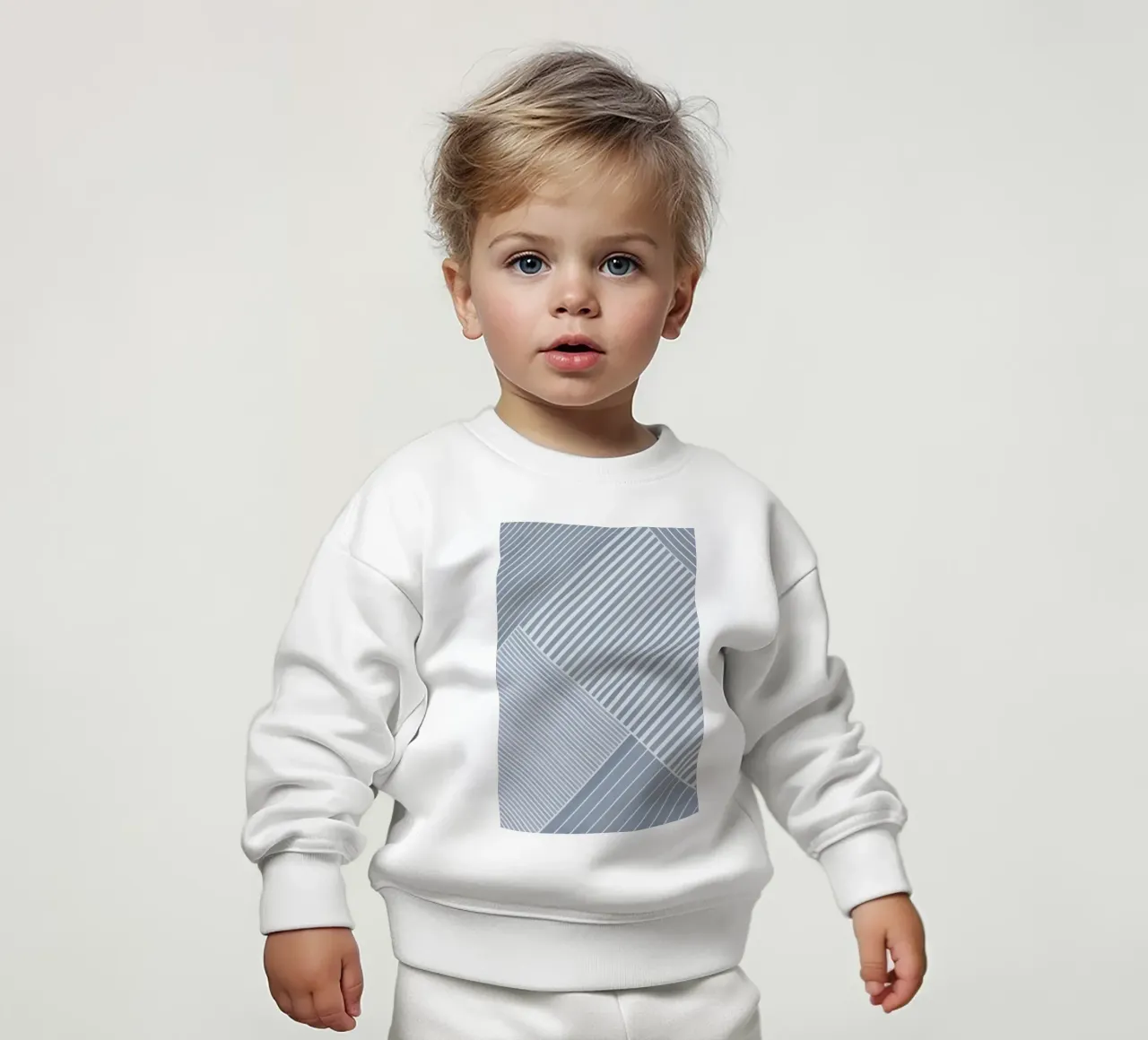 Azzurro e bianco a strisce felpa neonato da Melloi Art Print