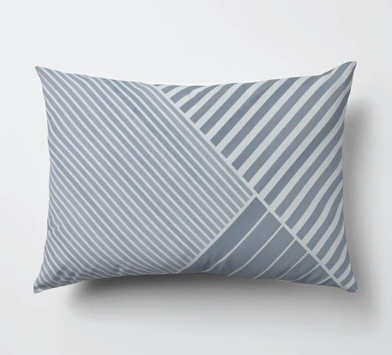 Azzurro e bianco a strisce cuscino da Melloi Art Print