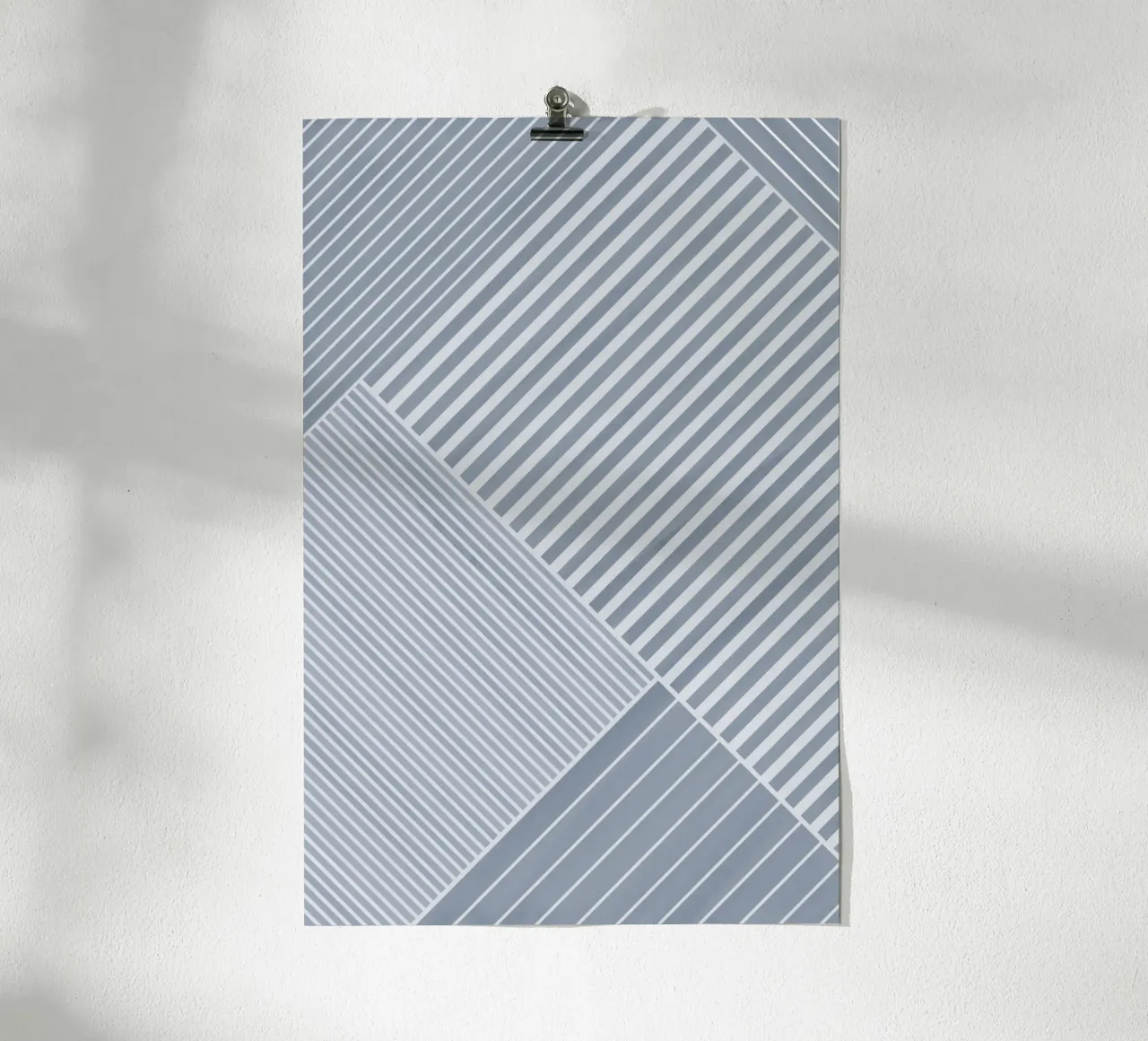Azzurro e bianco a strisce carta hahnemühle da Melloi Art Print