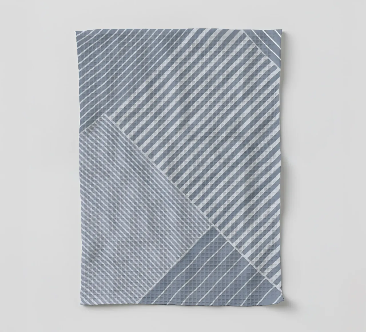 Azzurro e bianco a strisce canovaccio da cucina da Melloi Art Print