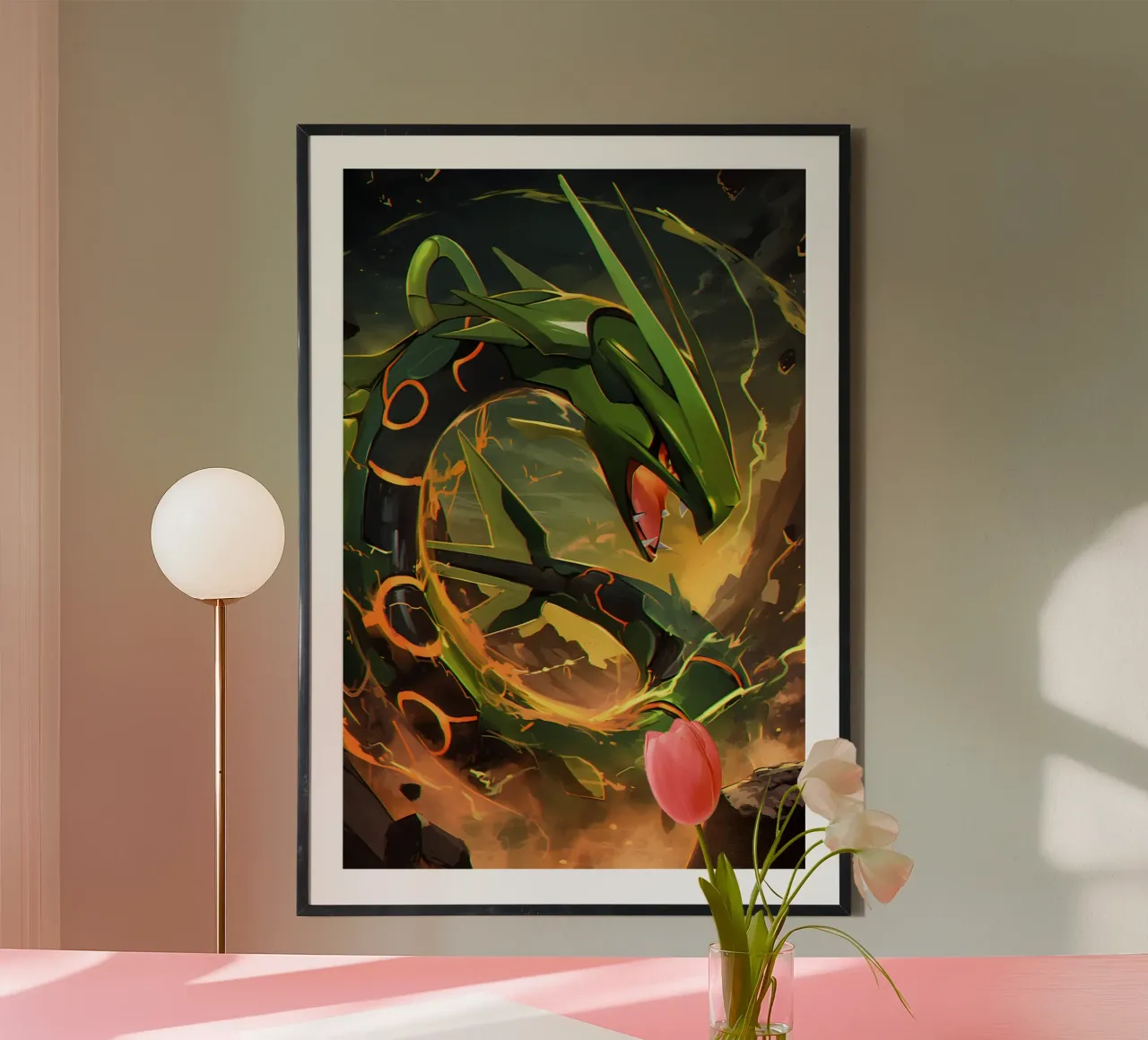 Rayquaza poster con telaio in legno da CreativeStudio