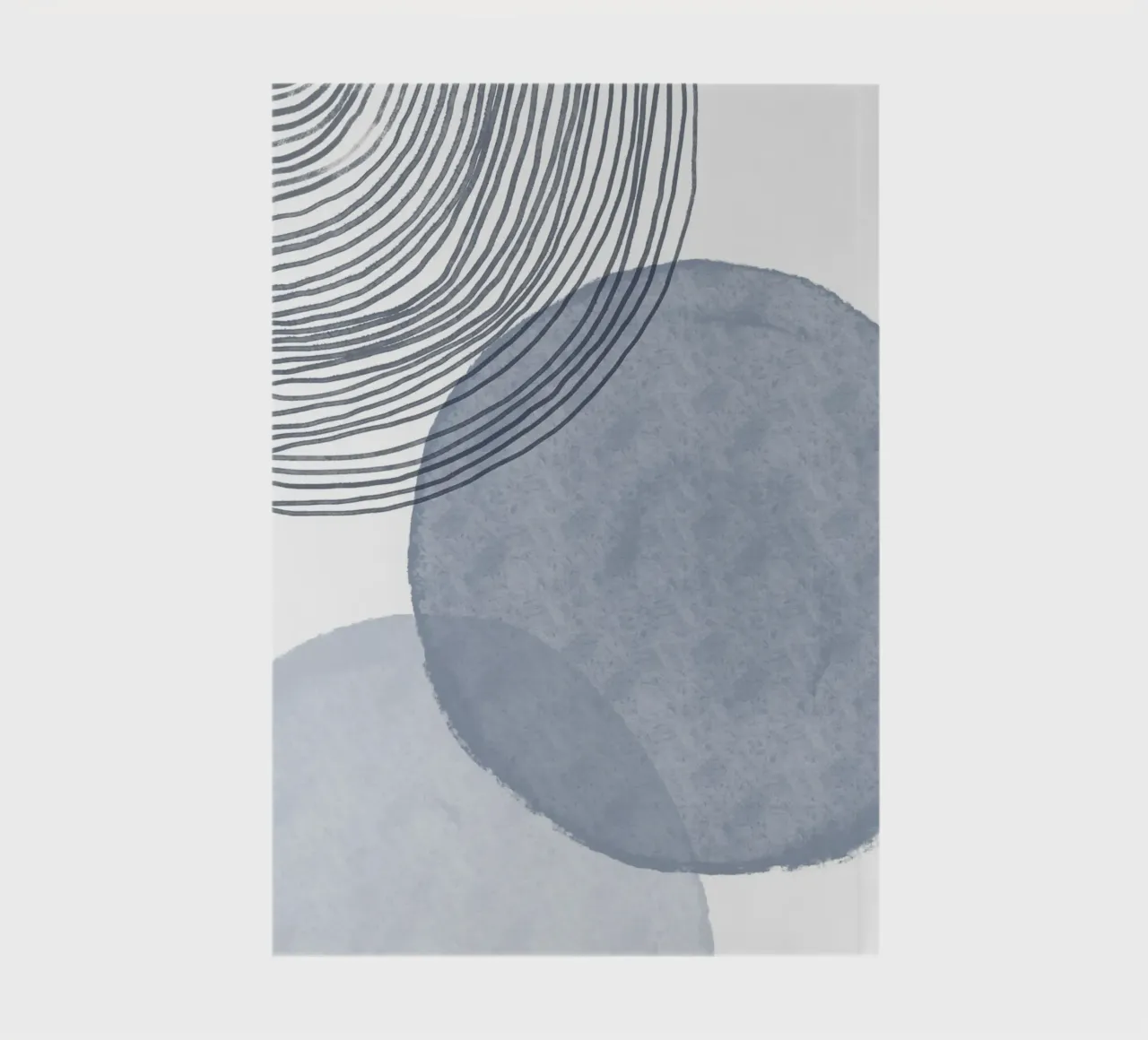 Abstract Blue and Gray Circles notebook by Melloi Art Print