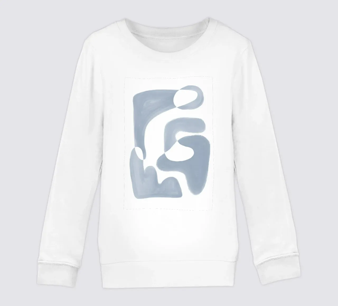 Forme fluide astratte bianche e blu felpa bambino da Melloi Art Print