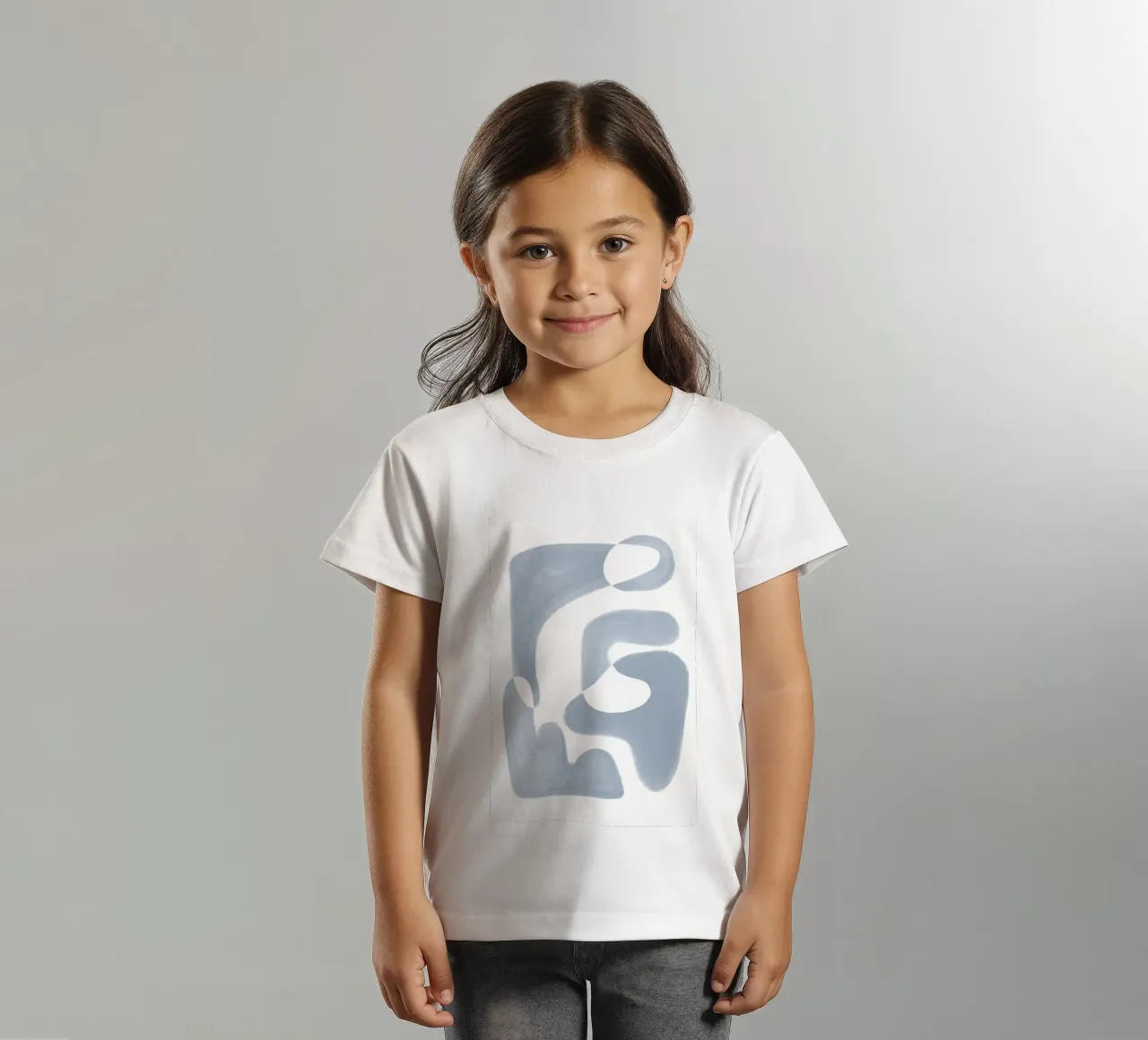 Forme fluide astratte bianche e blu t-shirt bambini da Melloi Art Print