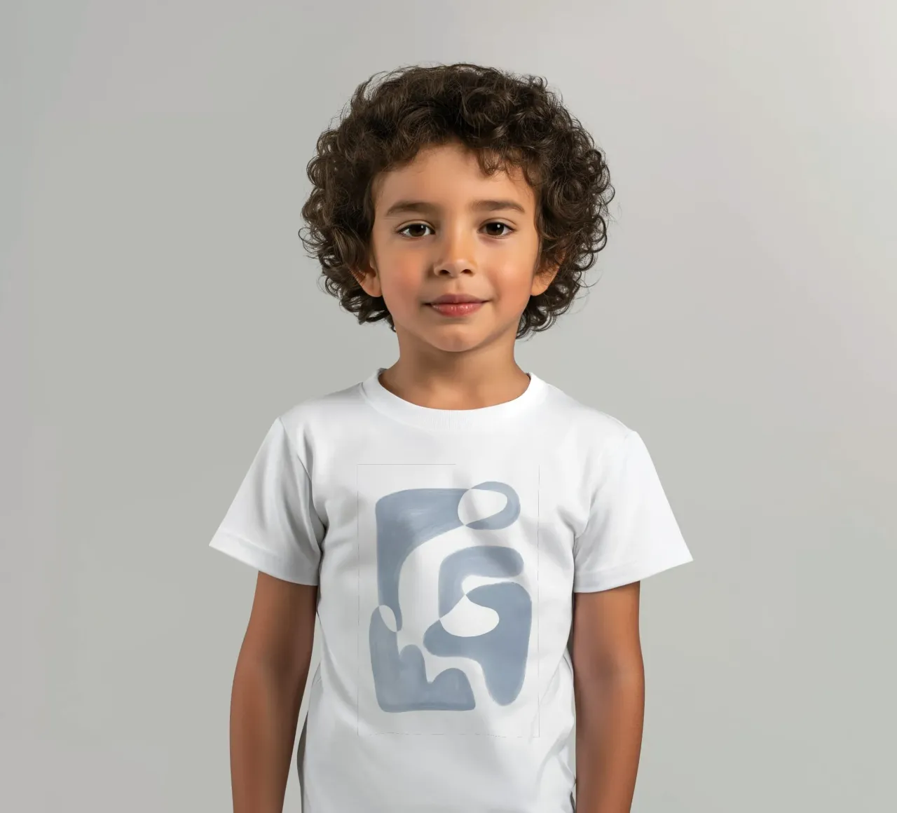 Forme fluide astratte bianche e blu t-shirt bambini da Melloi Art Print