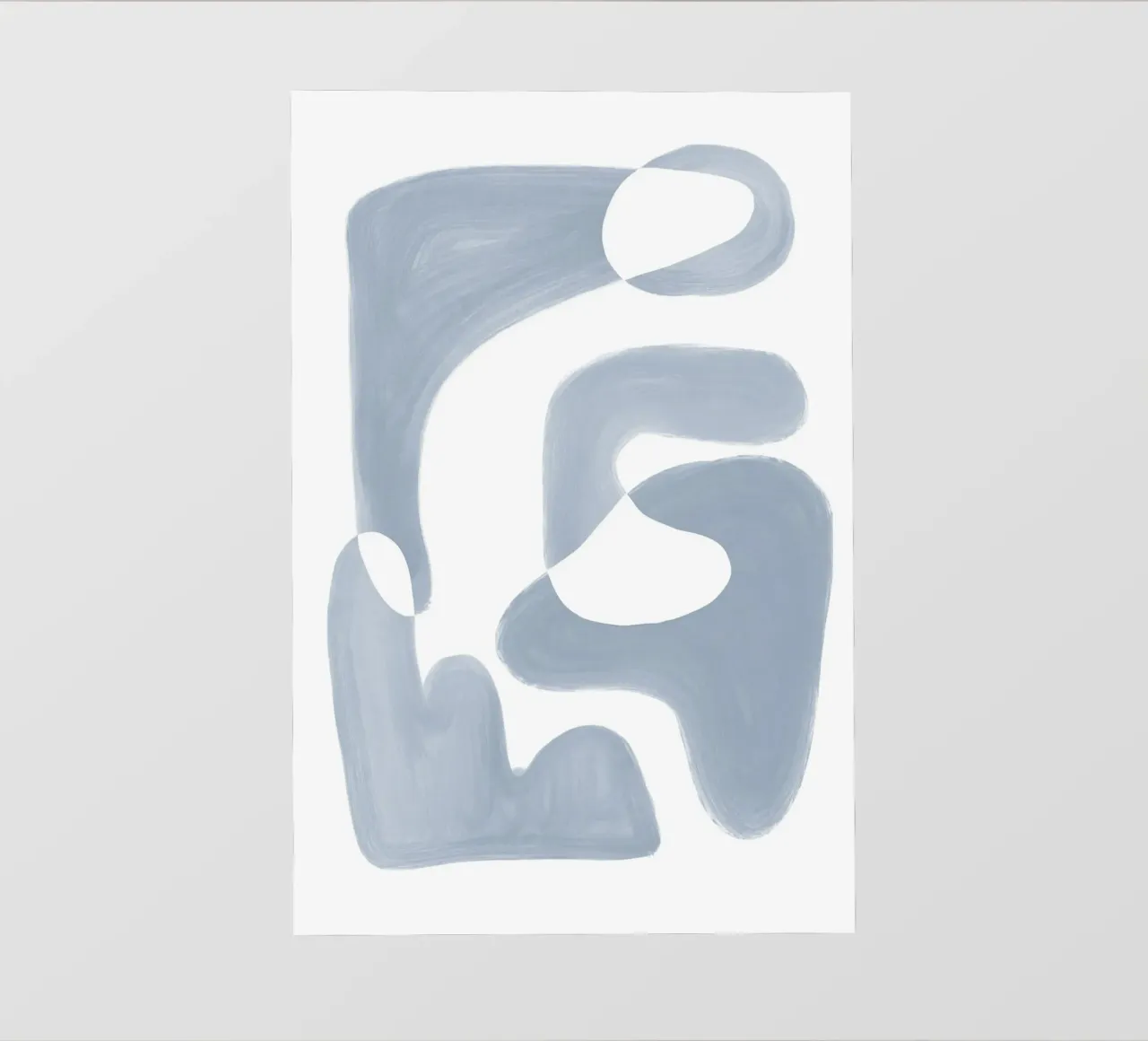 Forme fluide astratte bianche e blu telo in pvc da Melloi Art Print