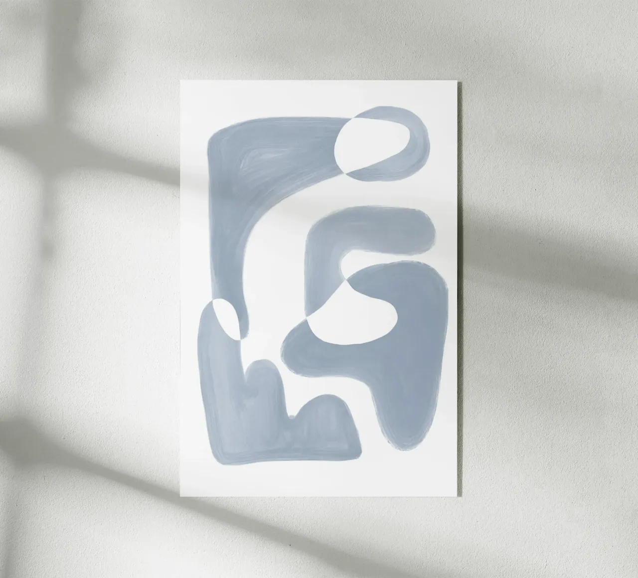 Forme fluide astratte bianche e blu plexiglass da Melloi Art Print