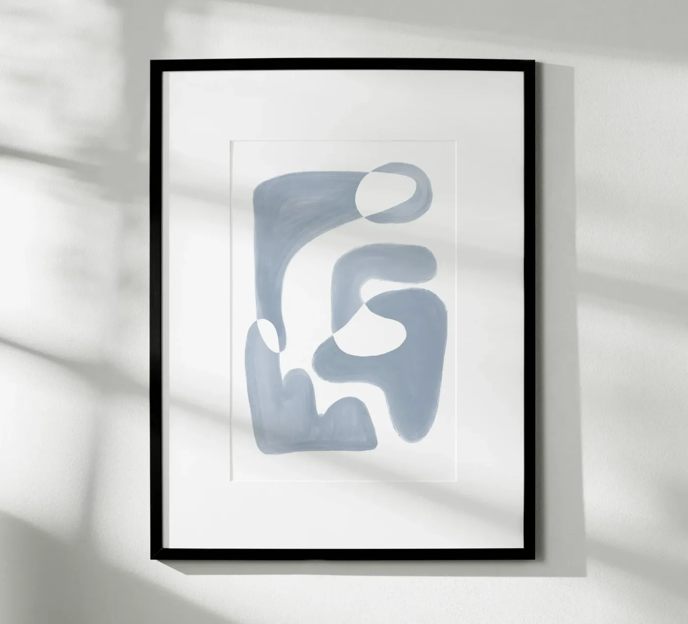 Forme fluide astratte bianche e blu poster da Melloi Art Print
