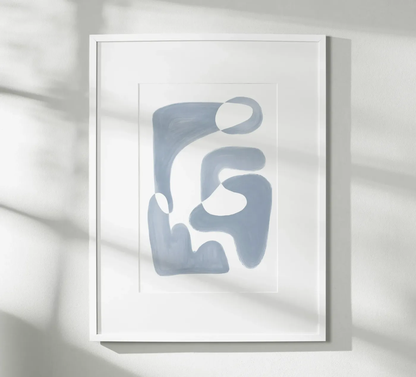 Forme fluide astratte bianche e blu poster da Melloi Art Print