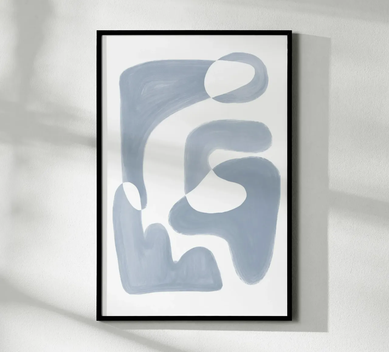 Forme fluide astratte bianche e blu carta hahnemühle da Melloi Art Print