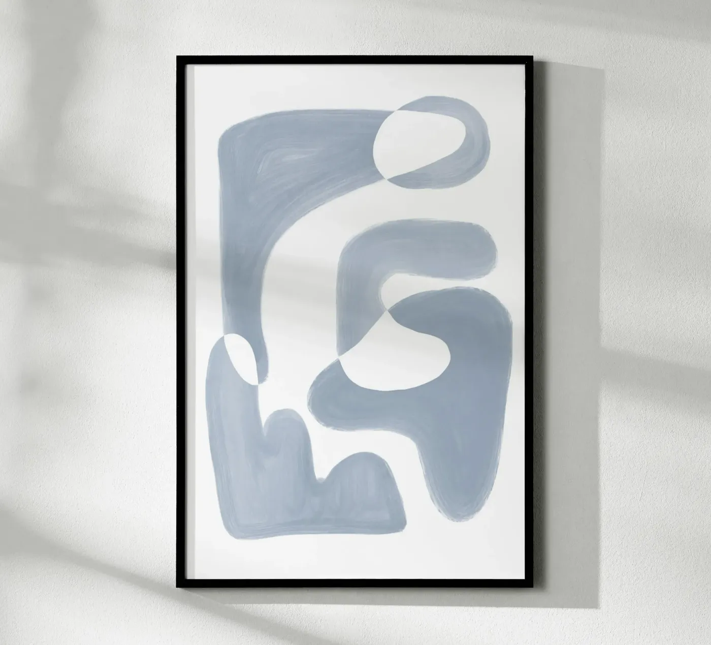 Forme fluide astratte bianche e blu poster da Melloi Art Print