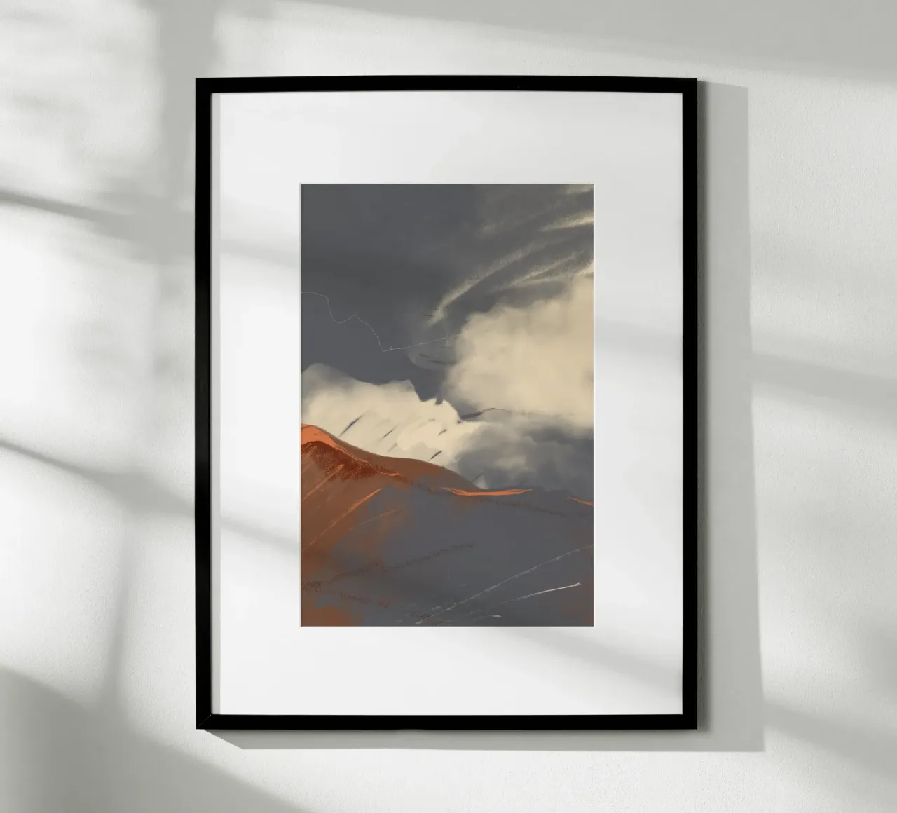 Rustic Sierra Sunset poster con telaio in alluminio da nileshkikuuchise
