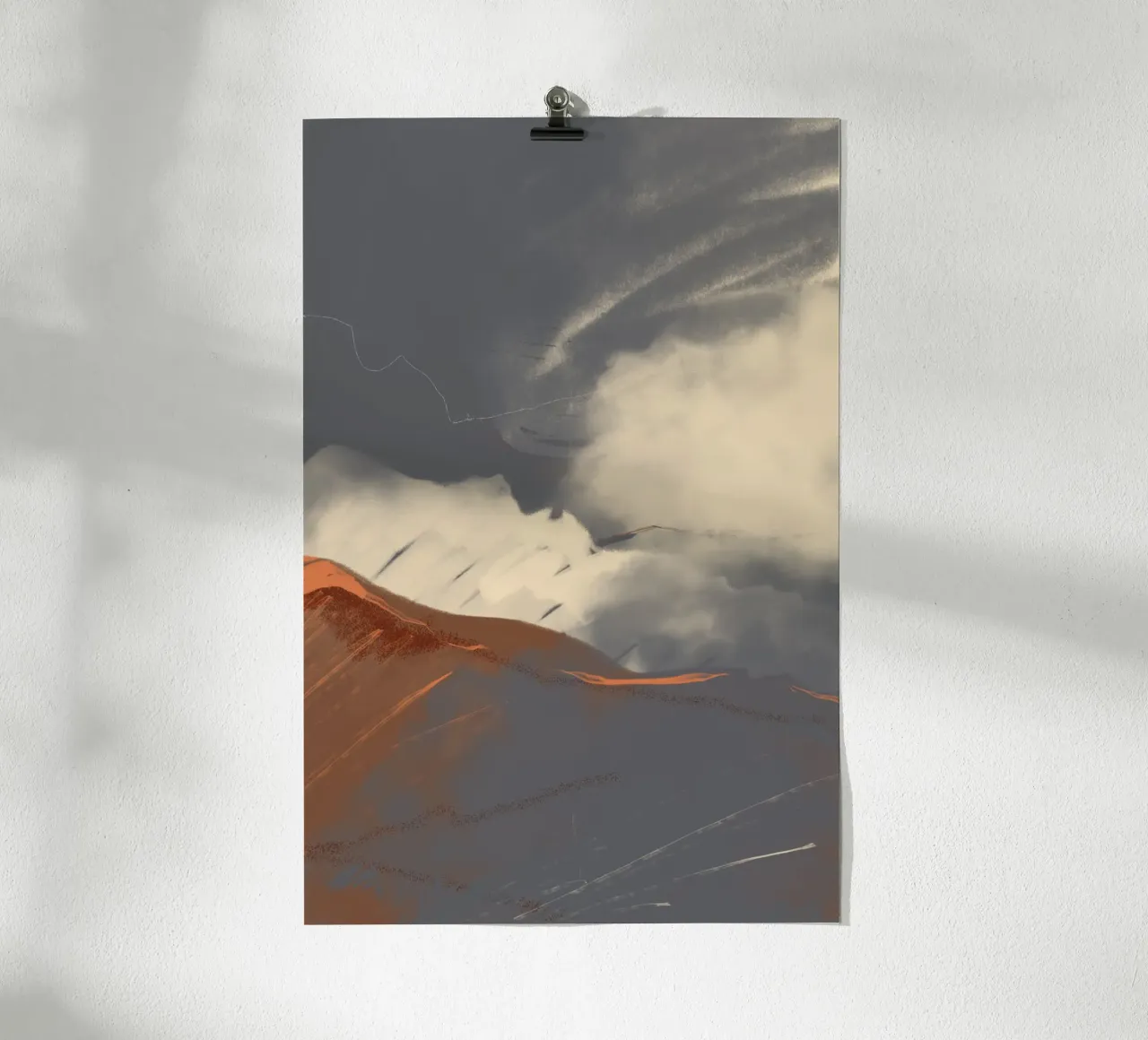 Rustic Sierra Sunset poster con telaio in alluminio da nileshkikuuchise