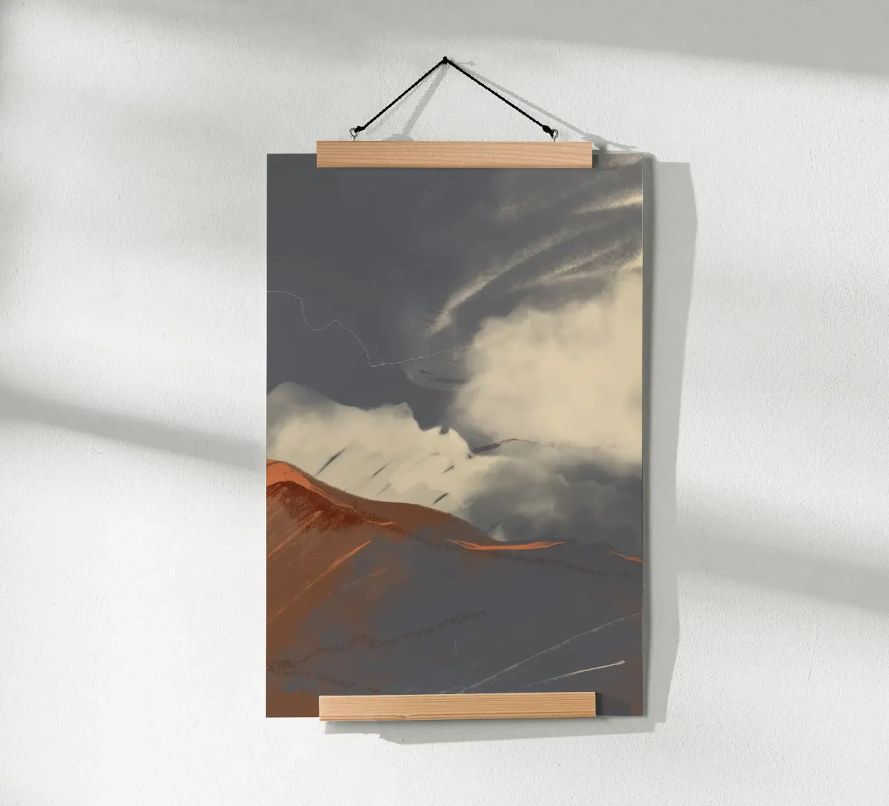 Rustic Sierra Sunset poster con telaio in alluminio da nileshkikuuchise