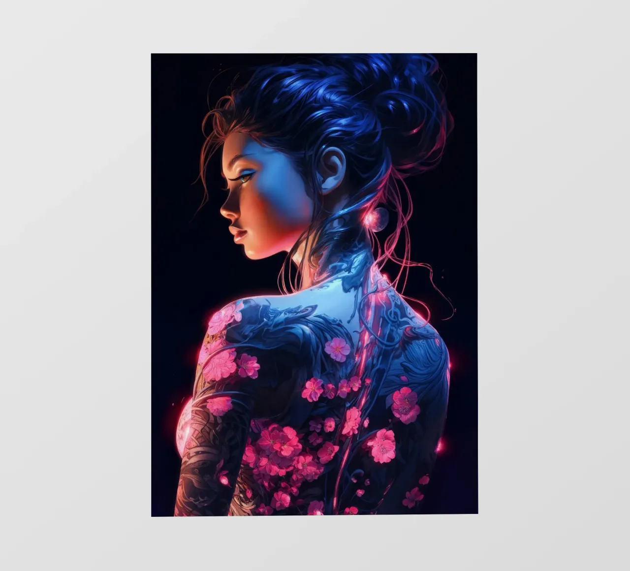 Fiore luminoso al neon Donna pellicola backlit da Lootprint