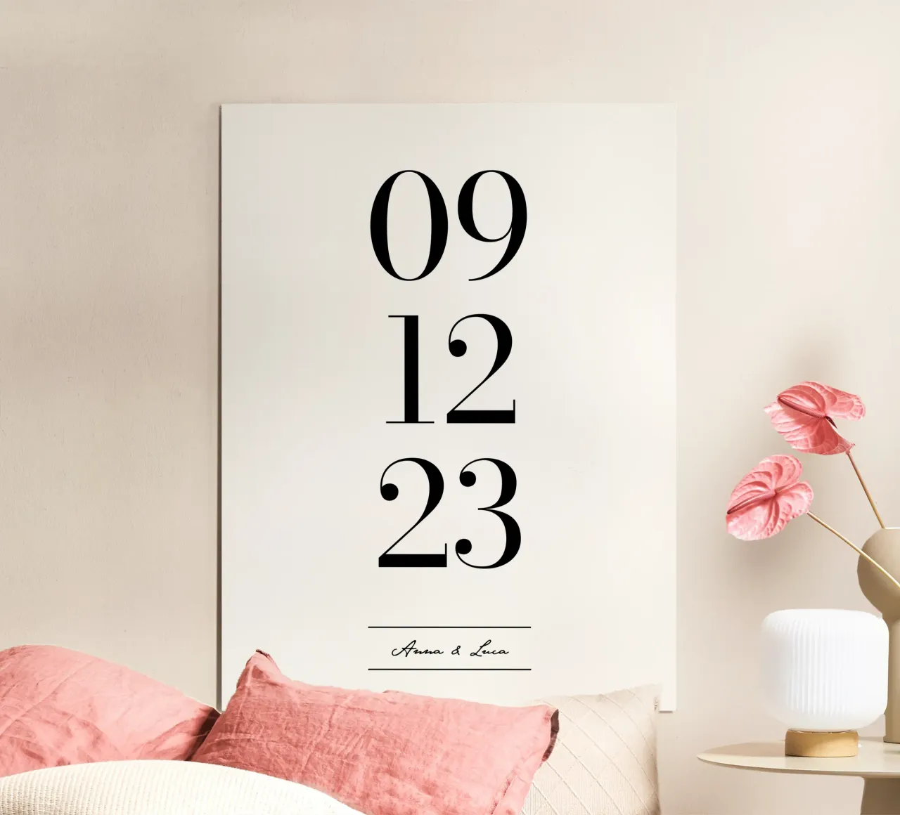 Jahrestag poster with plastic frame by WORTSPIEL