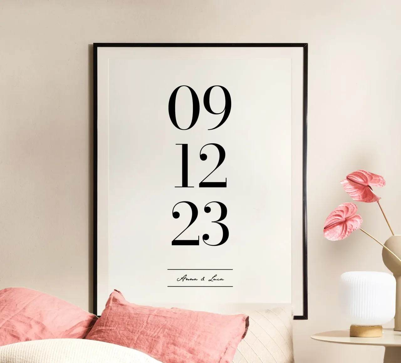 Jahrestag poster with plastic frame by WORTSPIEL