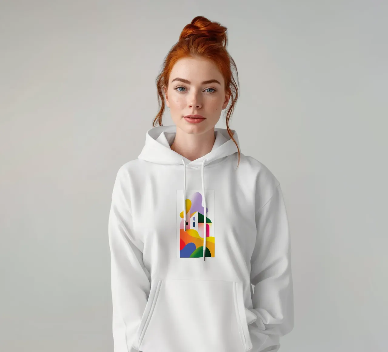 Composizione geometrica colorata felpa con cappuccio da Geometric