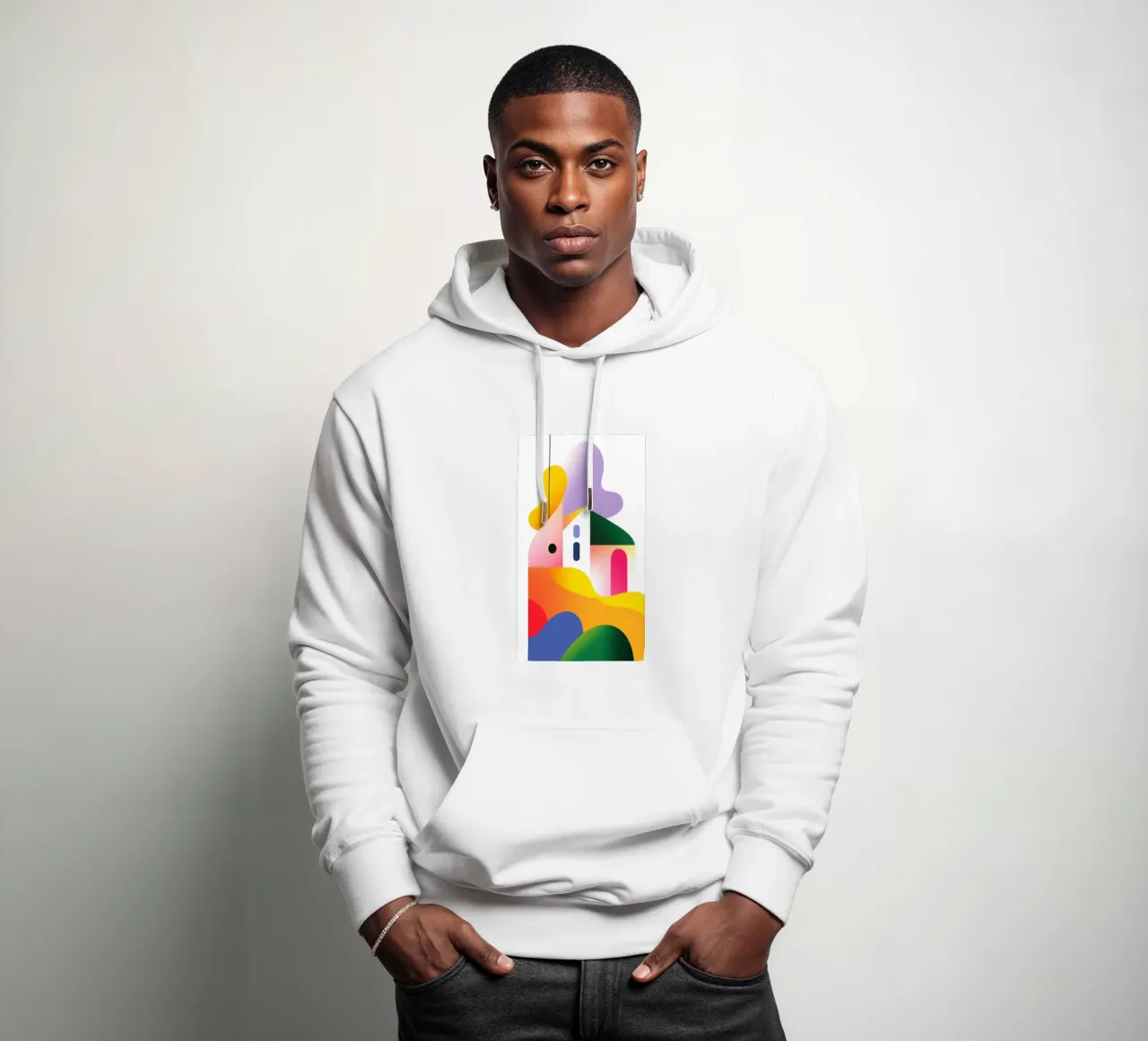 Composizione geometrica colorata felpa con cappuccio da Geometric