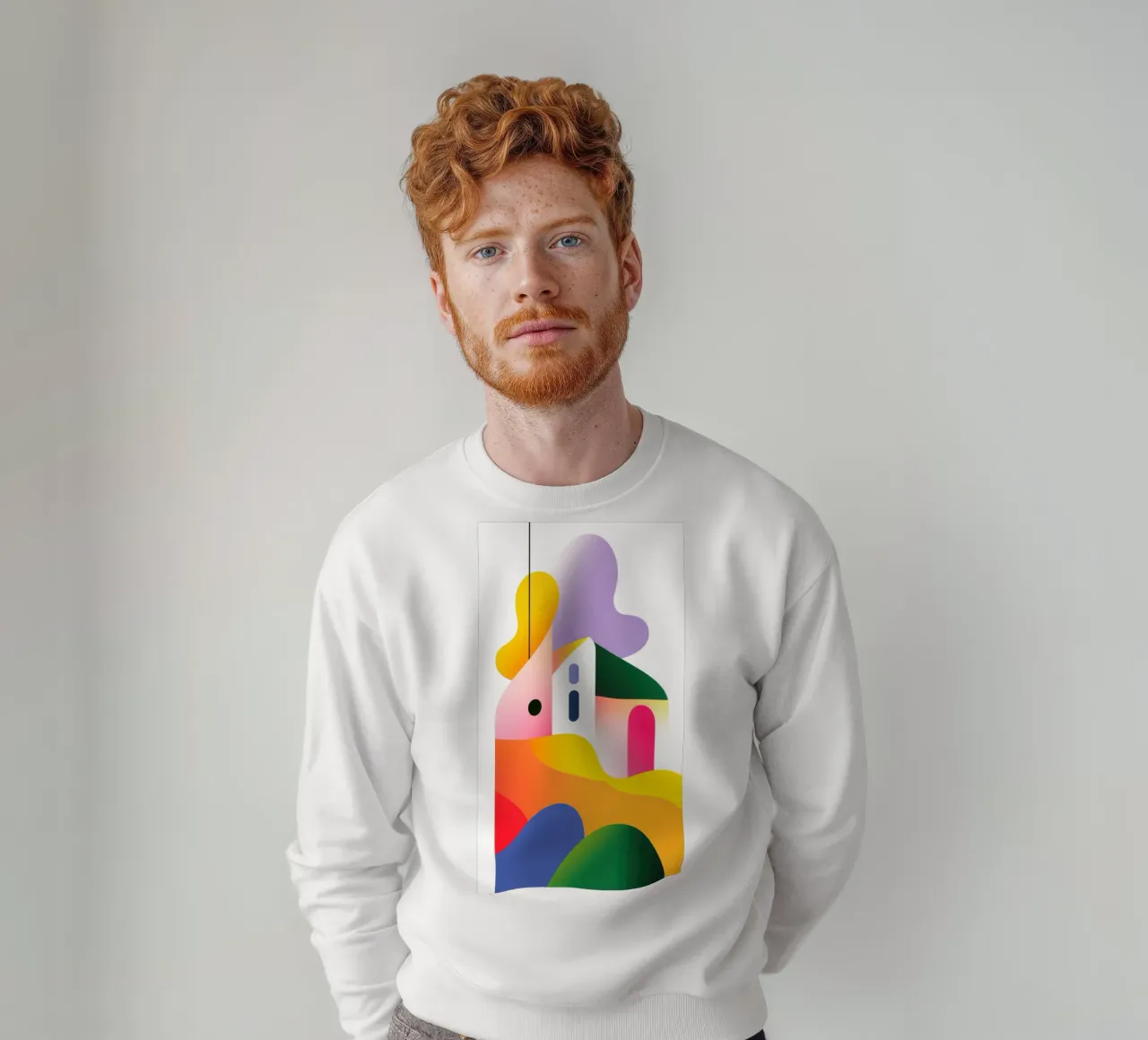 Colourful geometric composition sweatshirt by Geometric