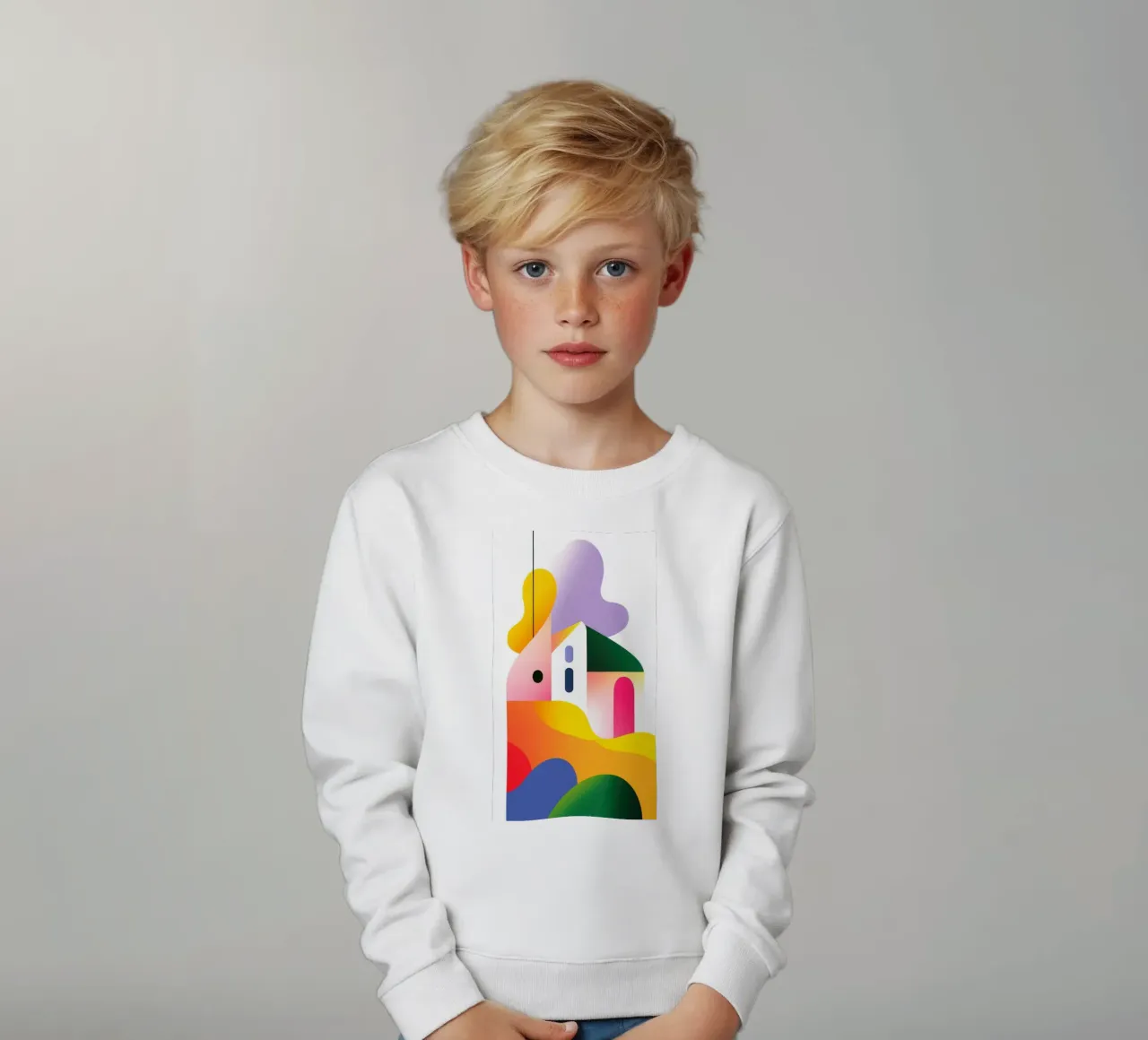 Composizione geometrica colorata felpa bambino da Geometric
