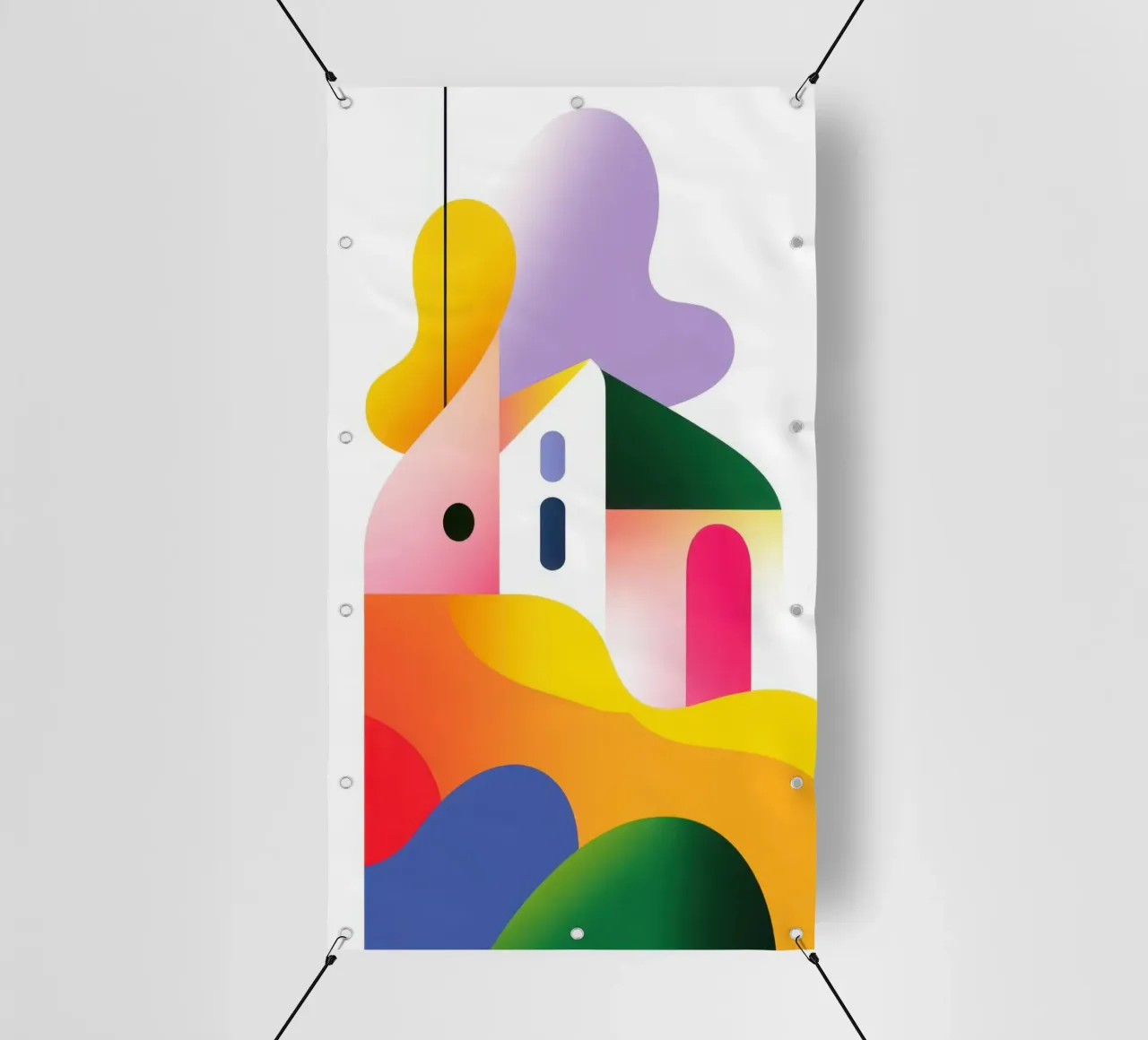 Composizione geometrica colorata telo in pvc da Geometric