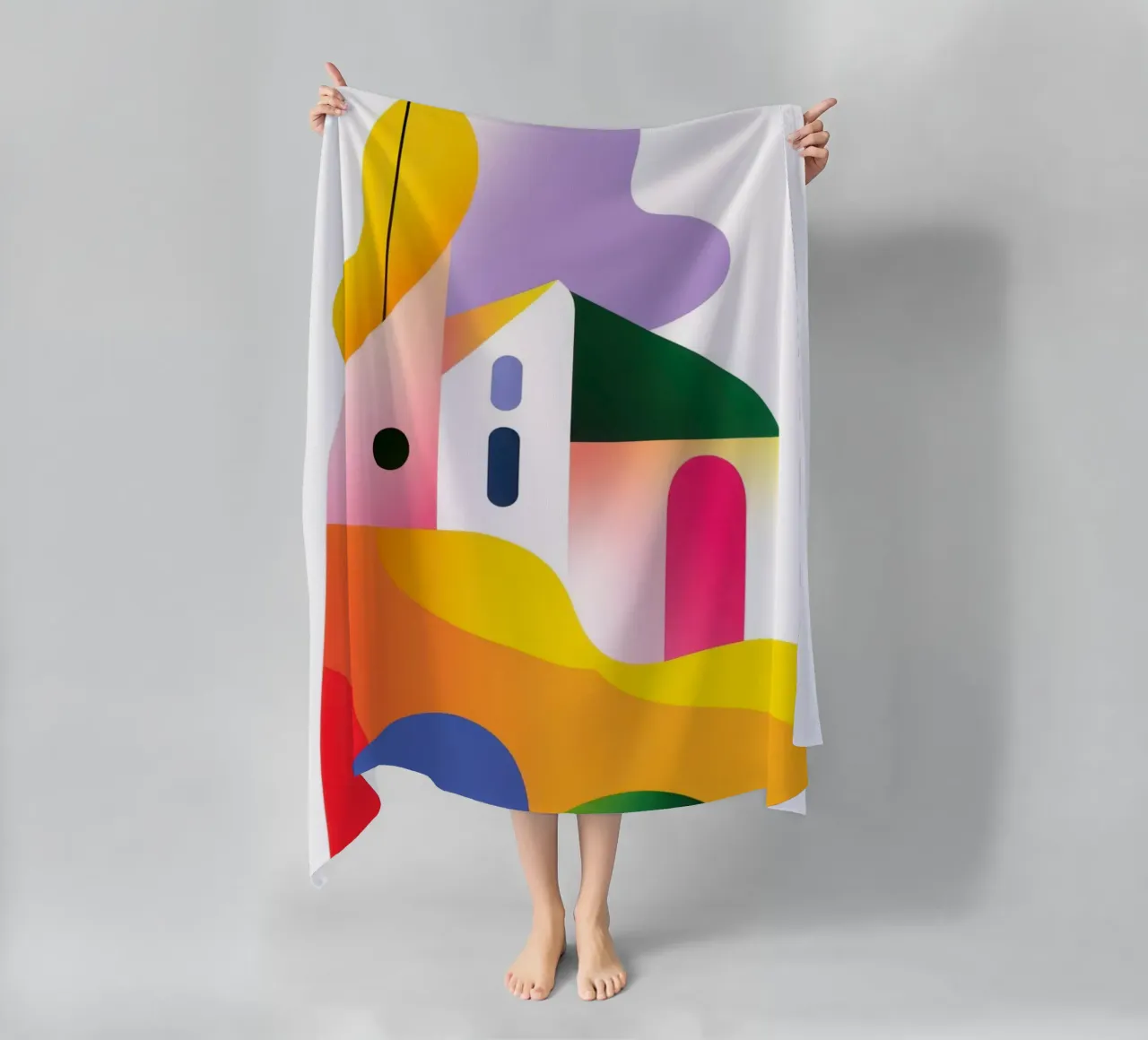 Composizione geometrica colorata telo mare da Geometric