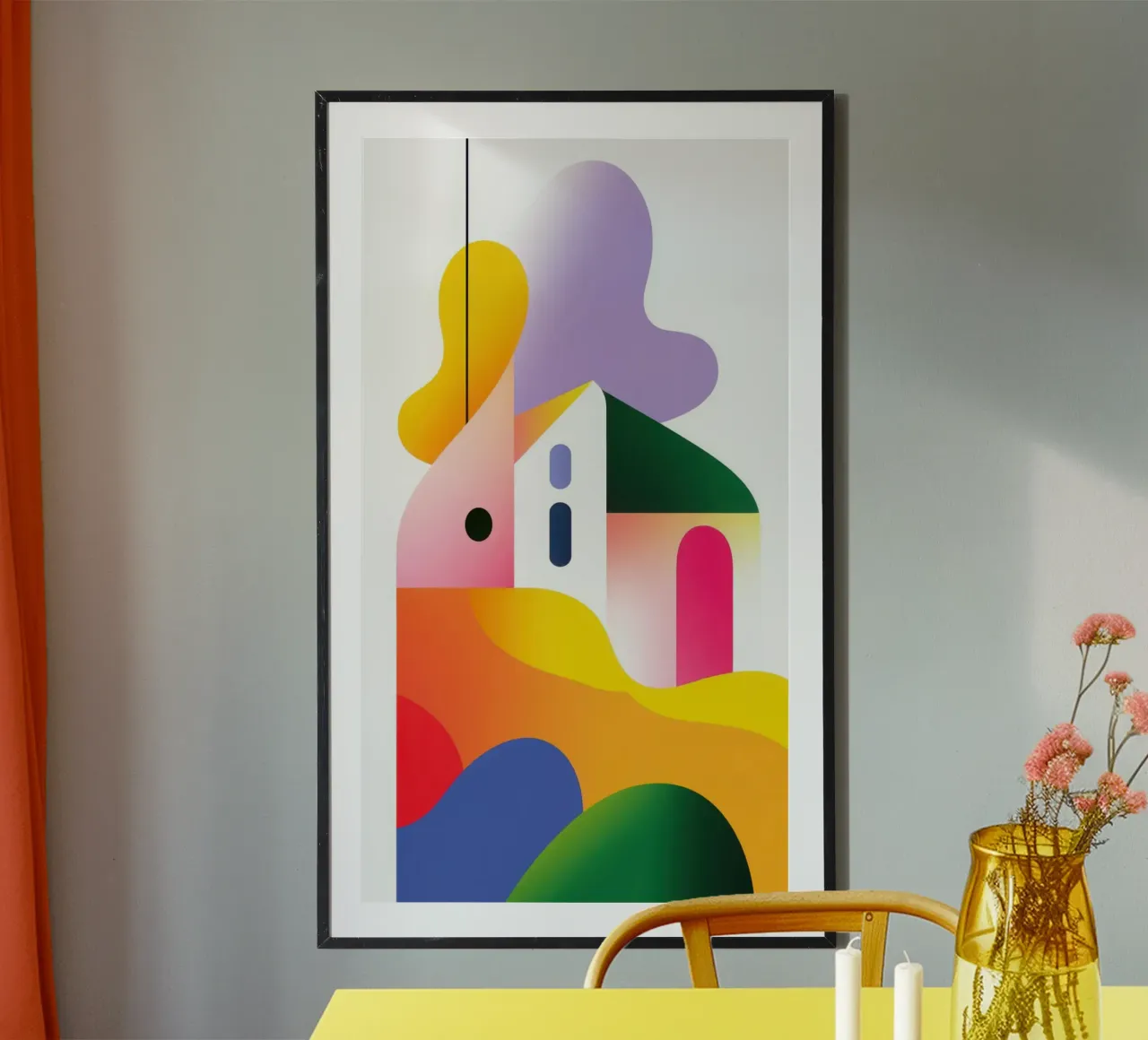 Composizione geometrica colorata carta hahnemühle da Geometric