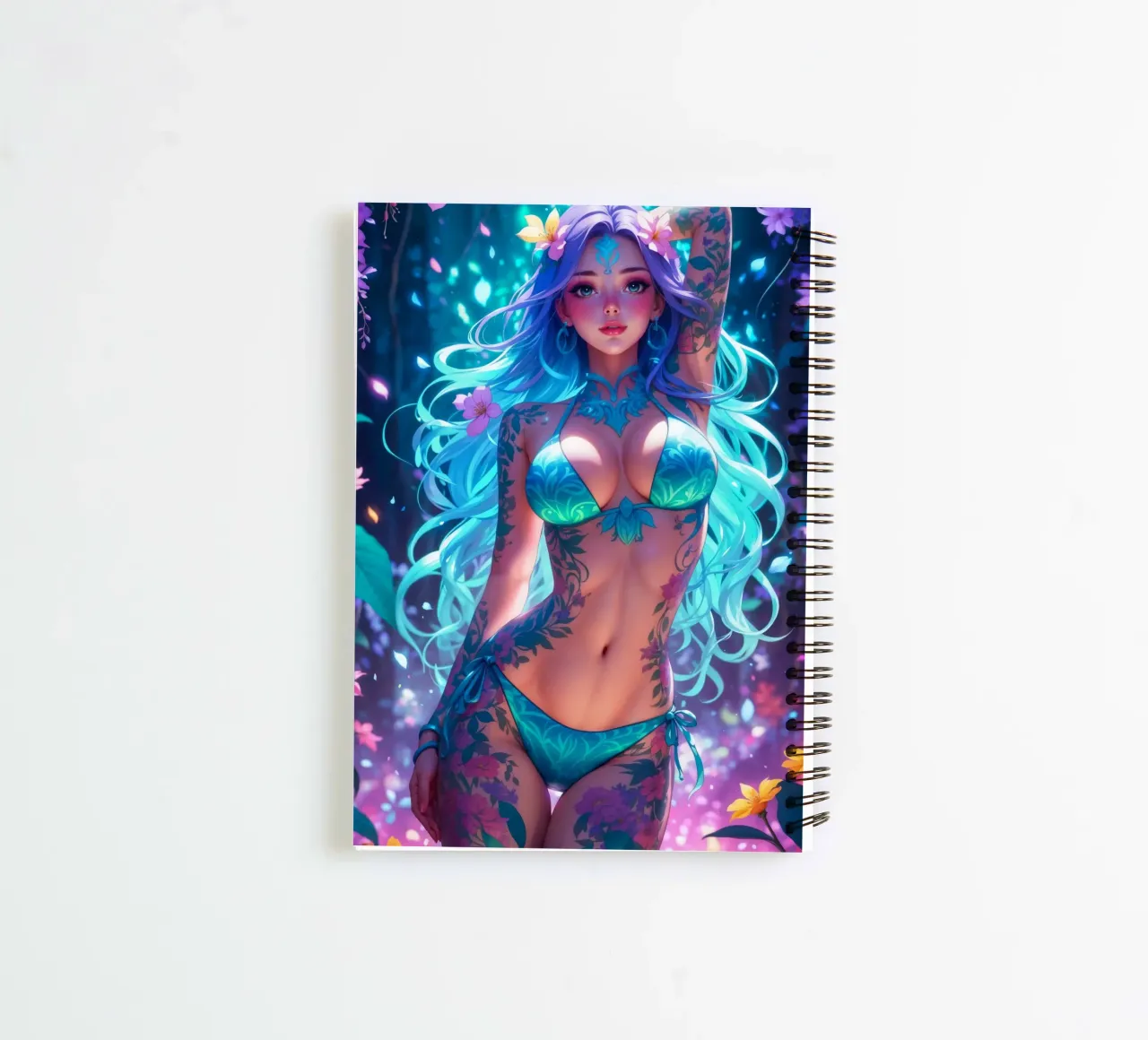 Magical Flower Anime Girl spiral notebook by Lootprint