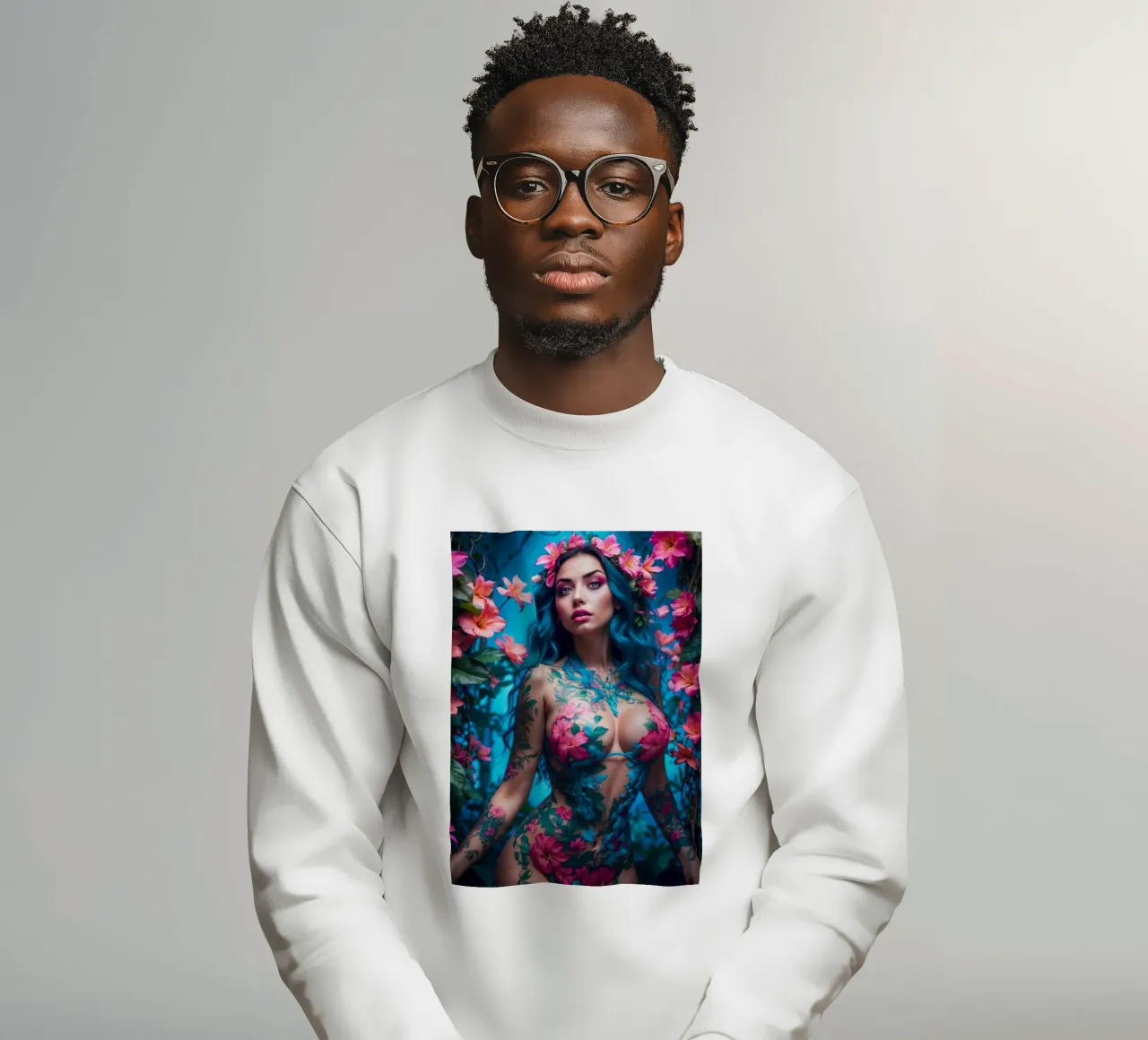 Nudo fiore ragazza di moda felpa da Lootprint