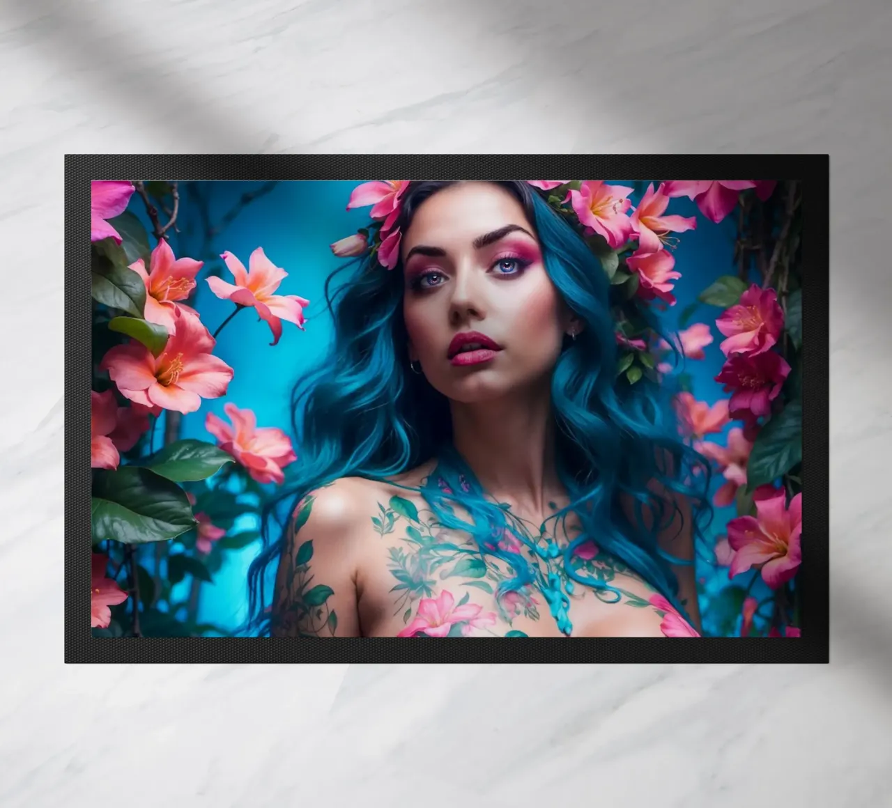 Nudo fiore ragazza di moda zerbino da Lootprint