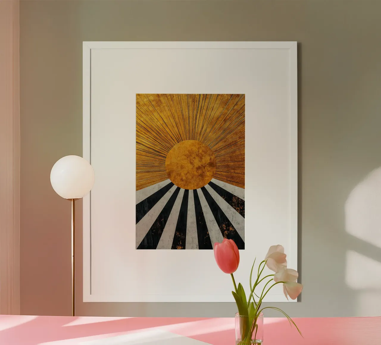 Art Déco "Golden Glamour: Un sogno Deco". poster con telaio in alluminio da Nikis Art Studio