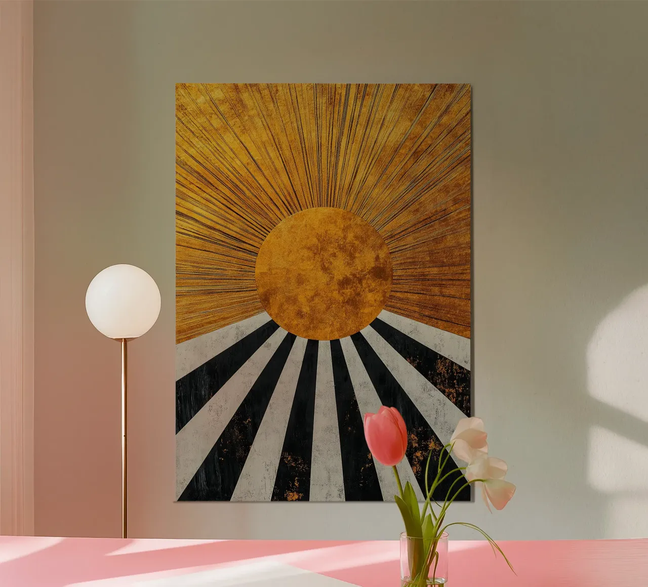 Art Déco "Golden Glamour: Un sogno Deco". poster con telaio in alluminio da Nikis Art Studio