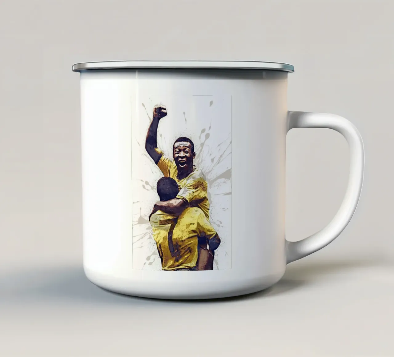 Jairzinho & Pele tazza in smalto da tenten