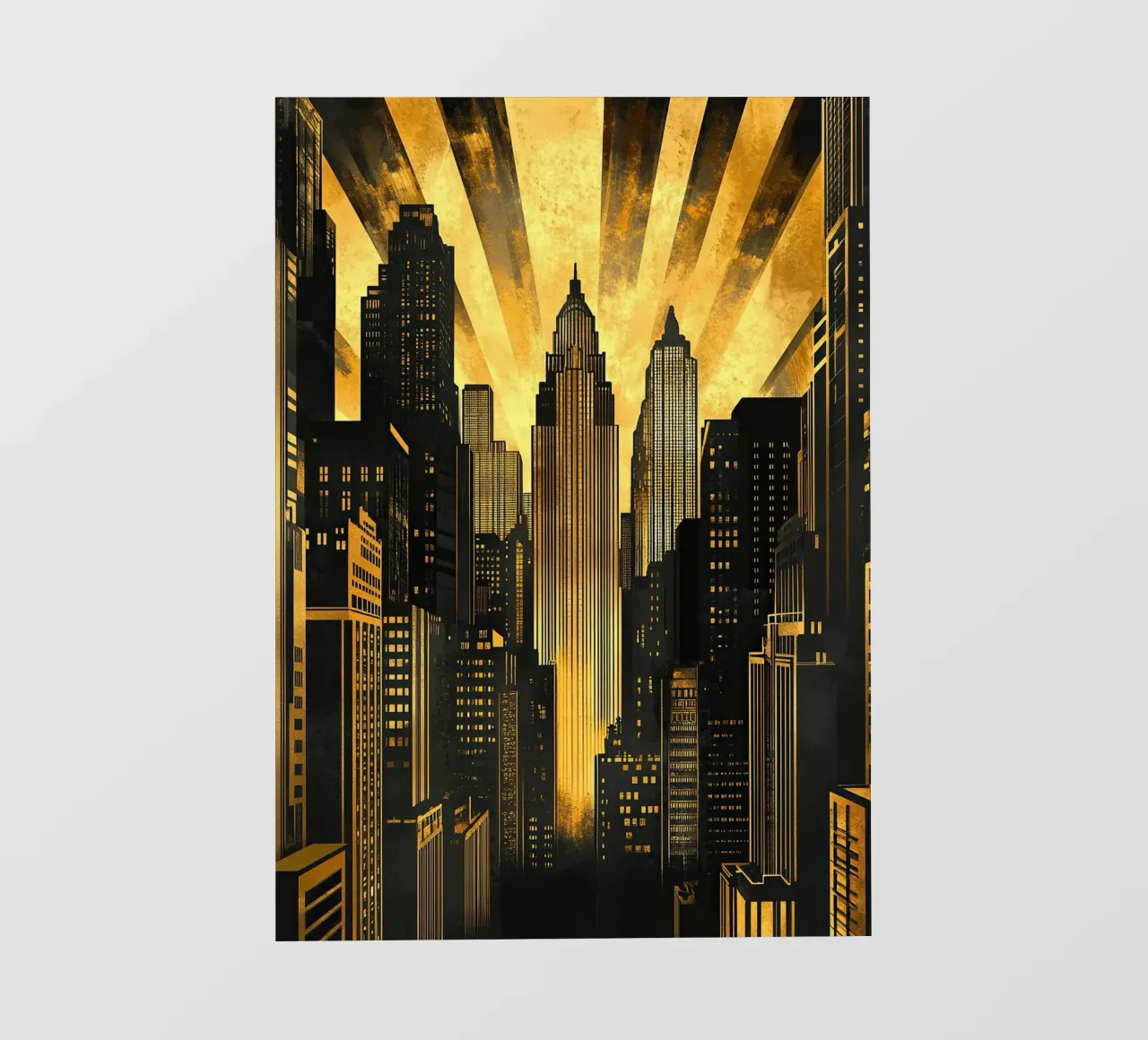 Oro Art Deco New York telo in pvc da Nikis Art Studio