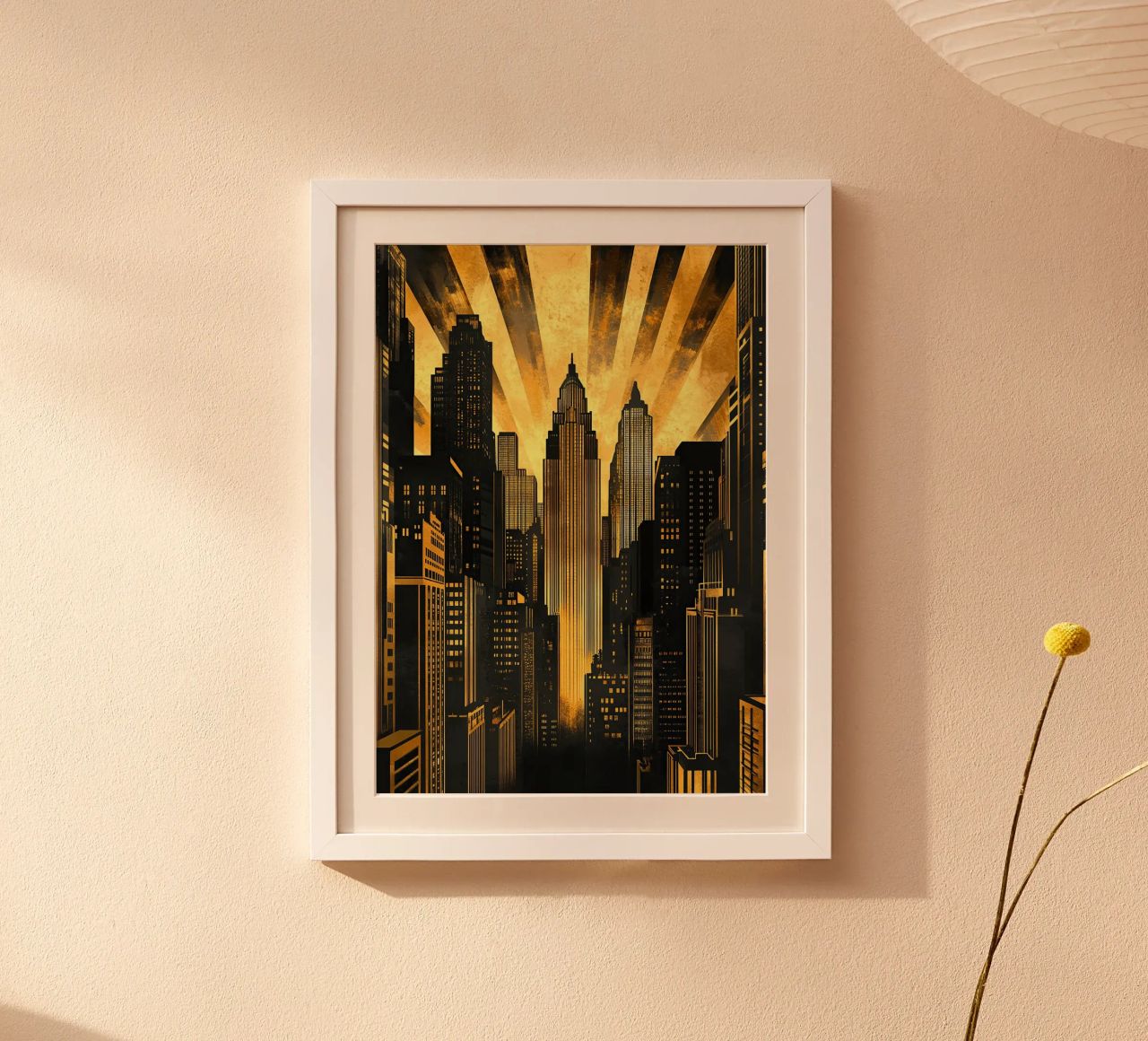 Art Deco New York Gold poster by Nikis Art Studio