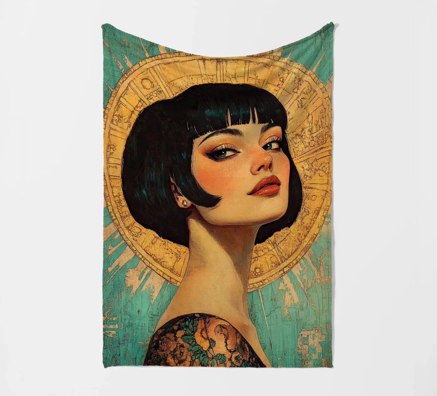 Art Deco "Flapper" Fleecedecke von Nikis Art Studio