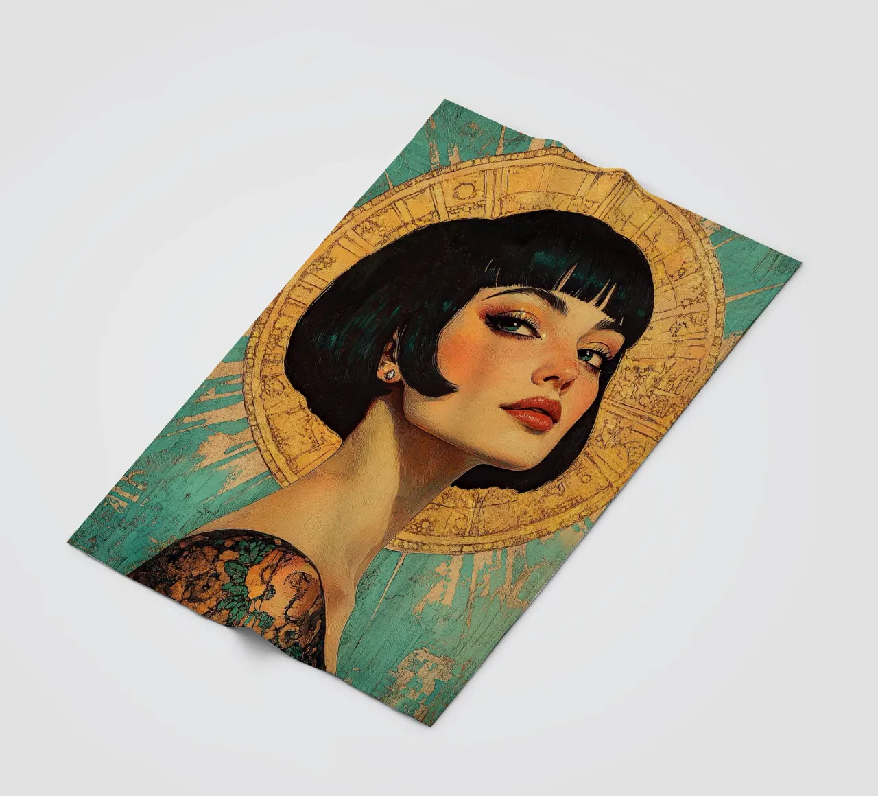 Art Deco "Flapper coperta in pile da Nikis Art Studio