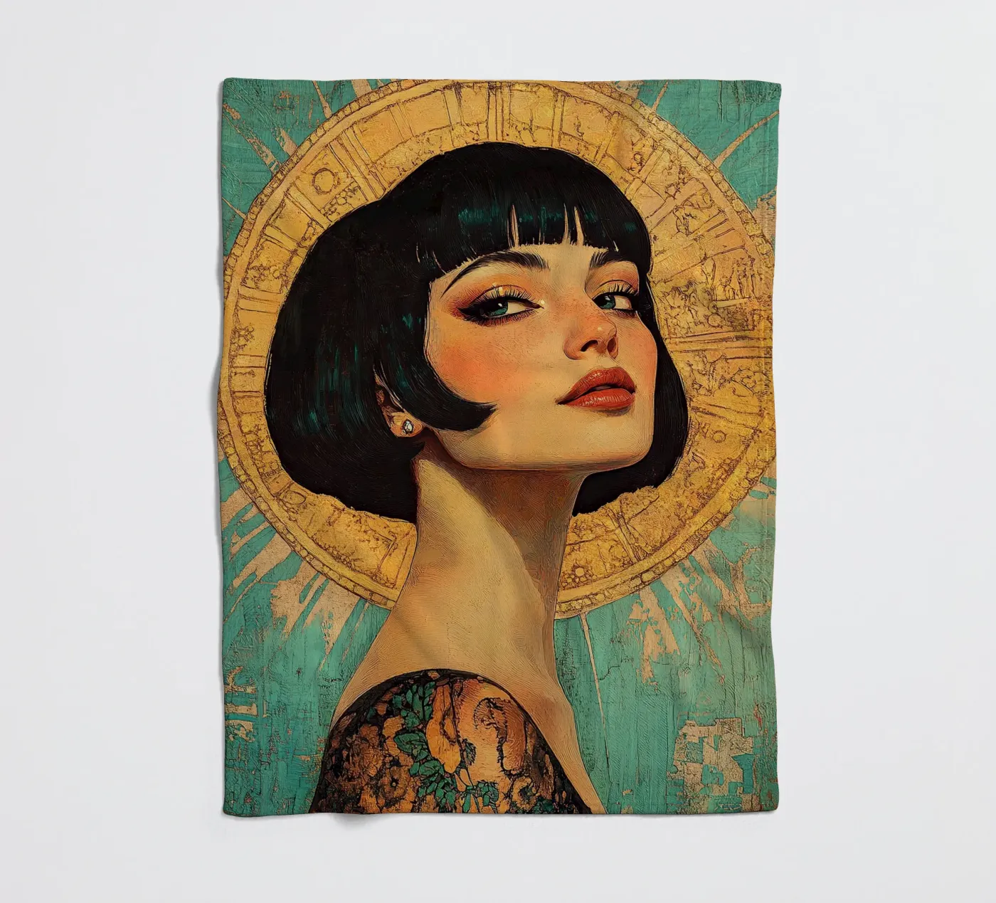 Art Deco "Flapper" Fleecedecke von Nikis Art Studio
