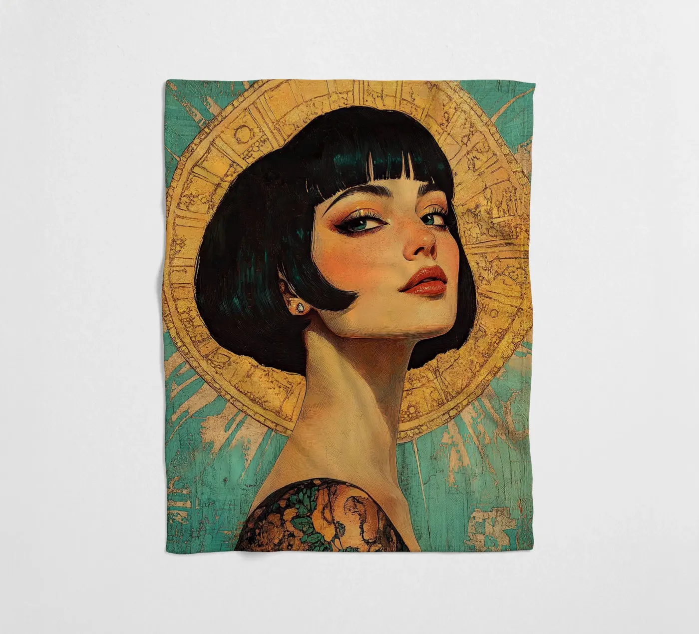 Art Deco "Flapper" Fleecedecke von Nikis Art Studio