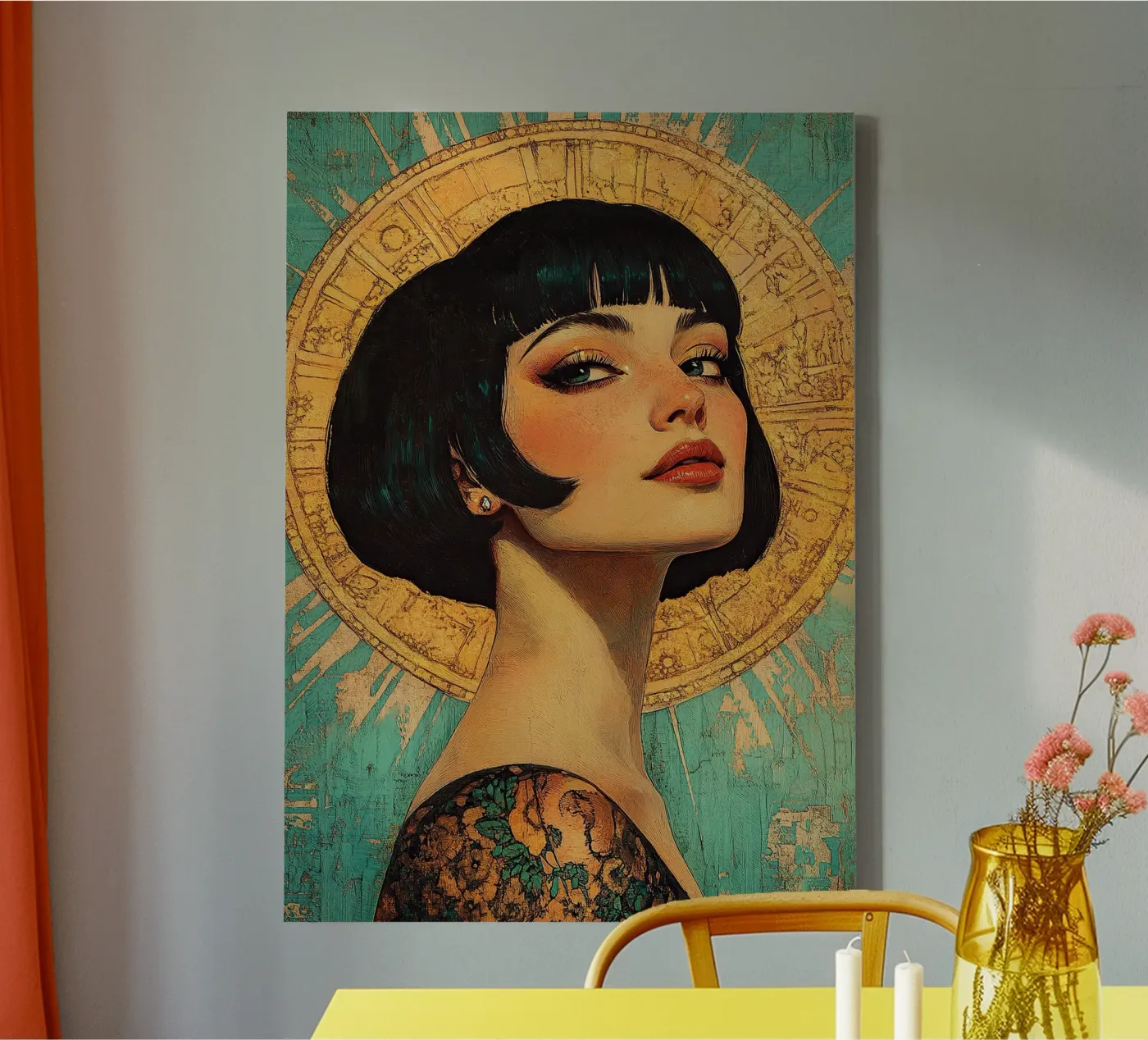 Art Deco "Flapper tela da Nikis Art Studio