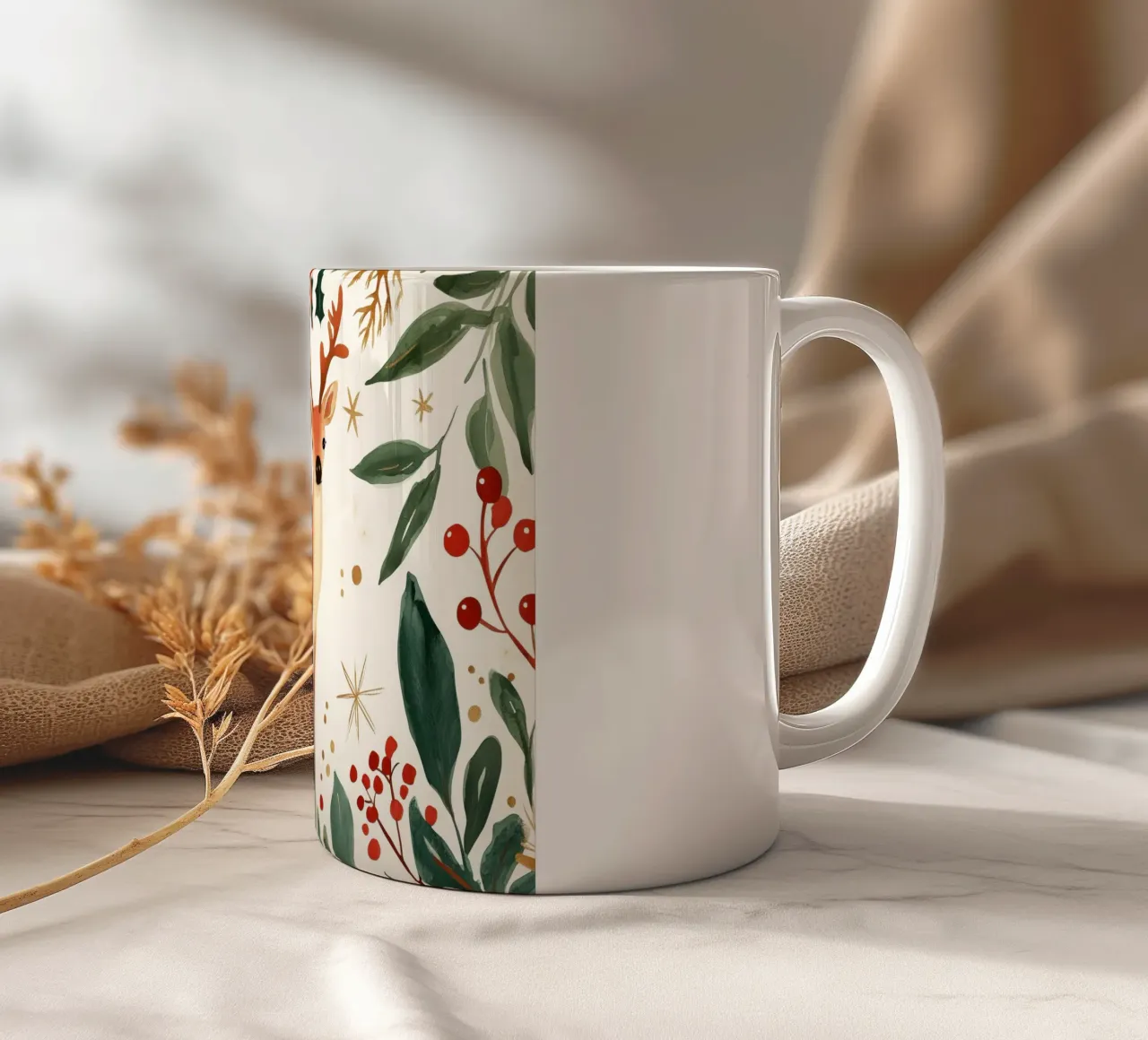 Christmas Deer tazza in ceramica da treechild