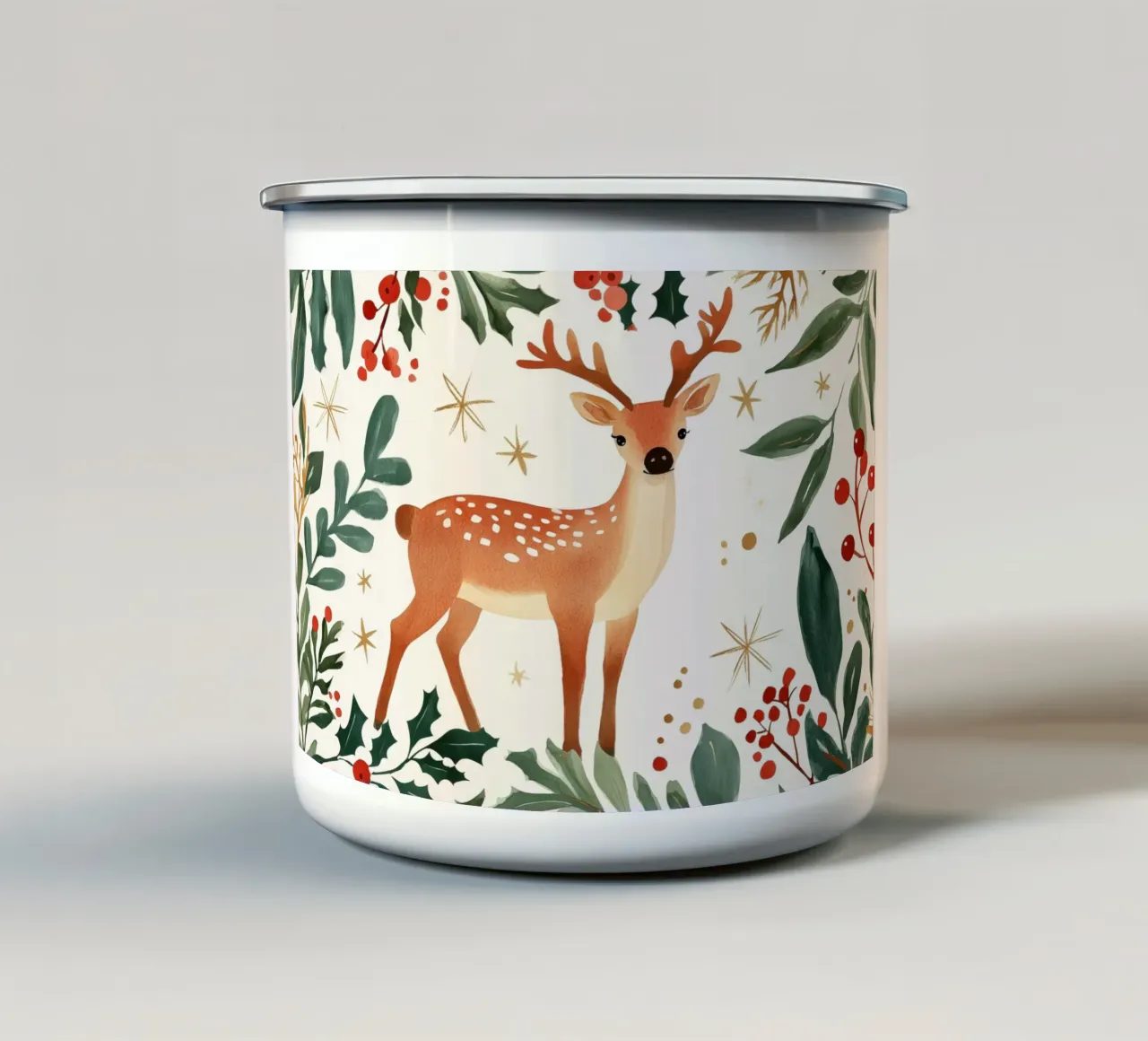 Christmas Deer tazza in smalto da treechild