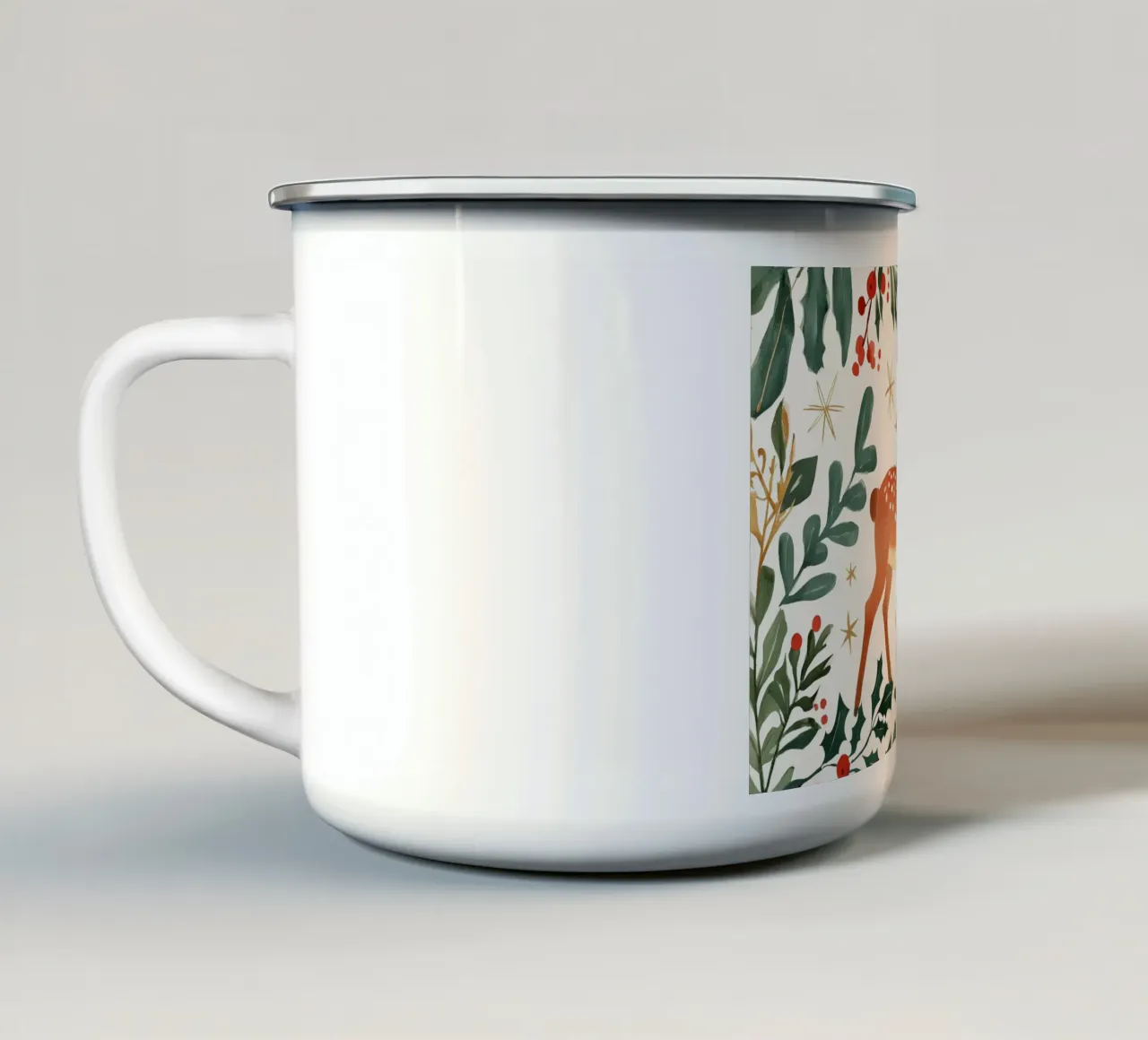 Christmas Deer tazza in smalto da treechild
