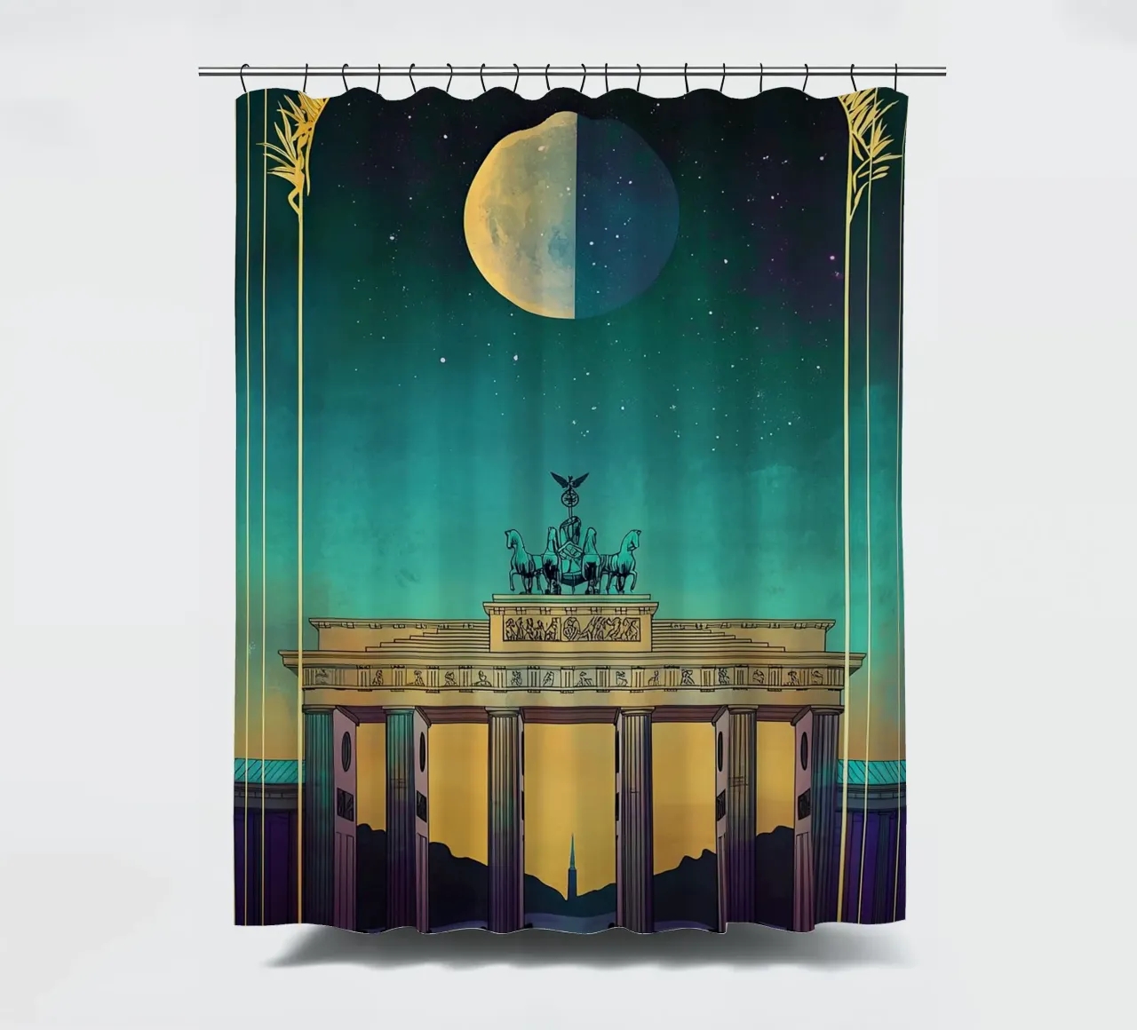 Porta di Brandeburgo "Berlino" in stile Art Déco tenda da doccia da Nikis Art Studio