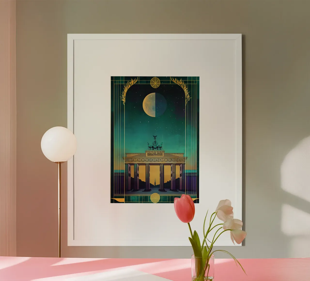 Porta di Brandeburgo "Berlino" in stile Art Déco carta hahnemühle da Nikis Art Studio