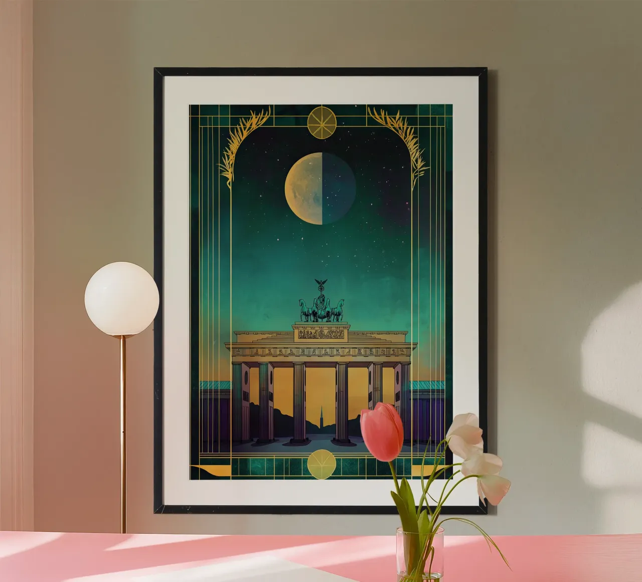 Porta di Brandeburgo "Berlino" in stile Art Déco carta hahnemühle da Nikis Art Studio
