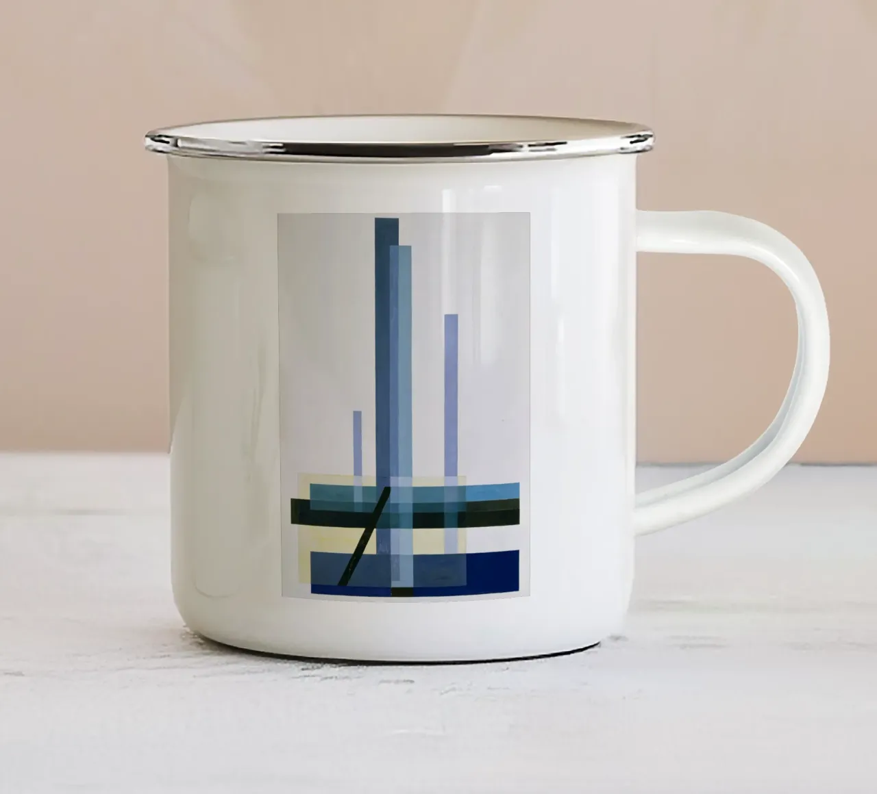 László Moholy-Nagy - C XII (Immagine blu) tazza in smalto da ARTOTHEK